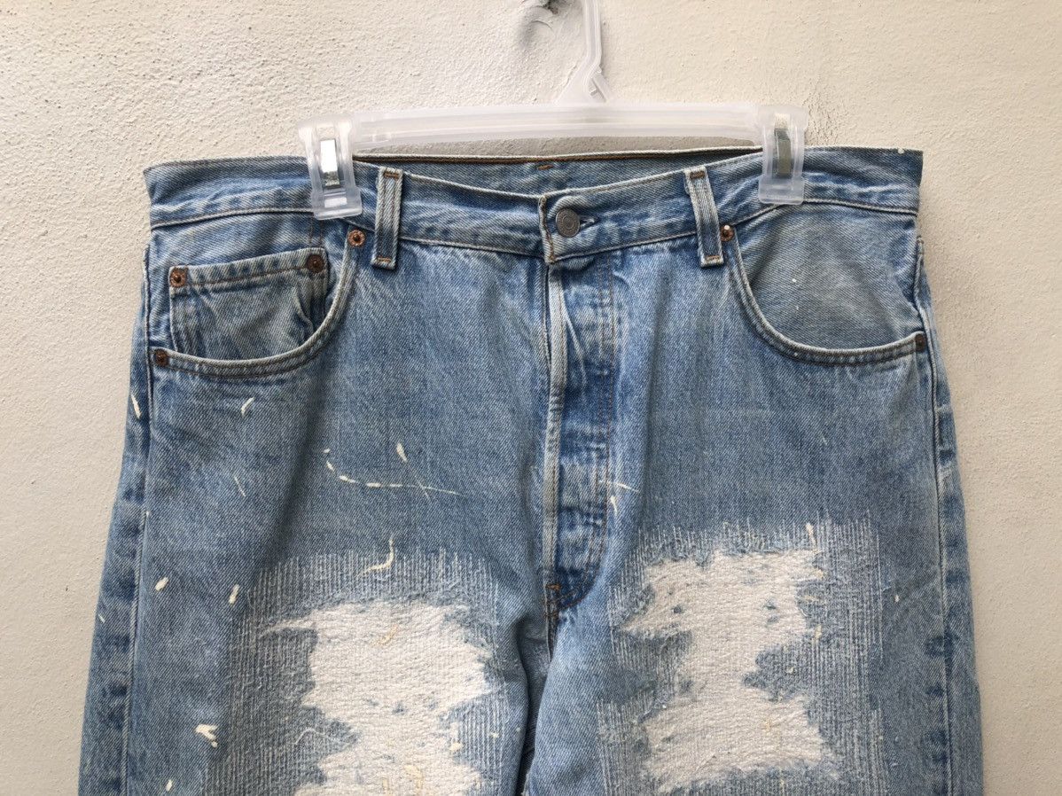 Levi's Vintage Levi’s 501 Jeans Splattered Paint Zigzag Denim Size US 35 - 2 Thumbnail