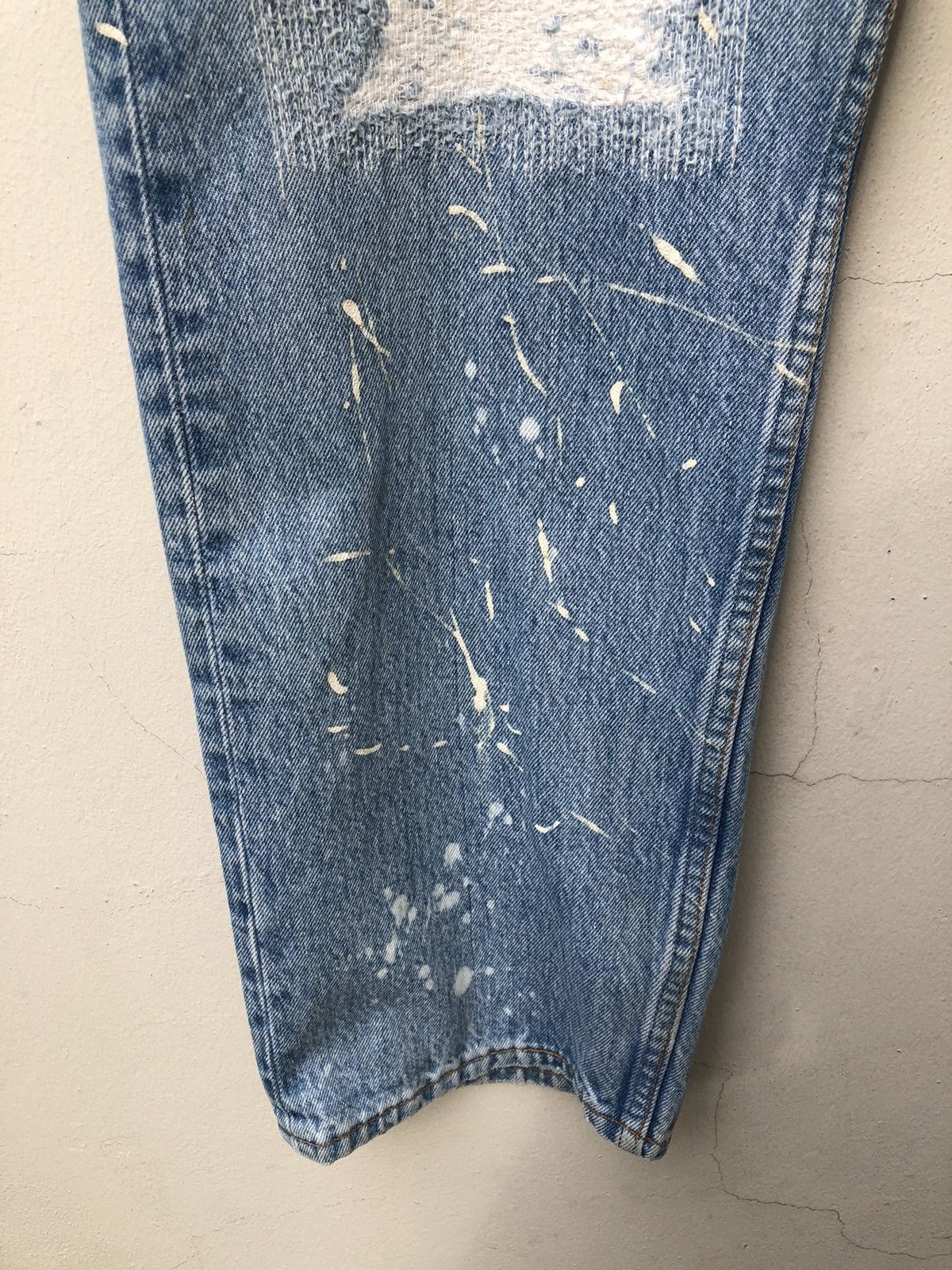 Levi's Vintage Levi’s 501 Jeans Splattered Paint Zigzag Denim Size US 35 - 6 Thumbnail