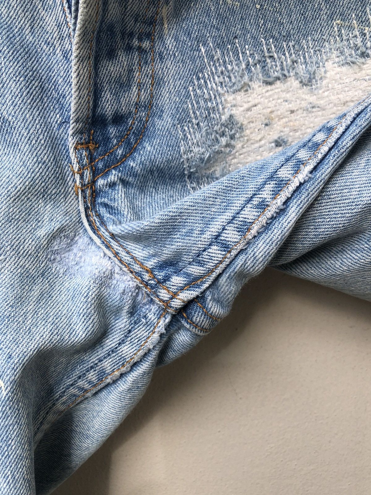 Levi's Vintage Levi’s 501 Jeans Splattered Paint Zigzag Denim Size US 35 - 4 Thumbnail