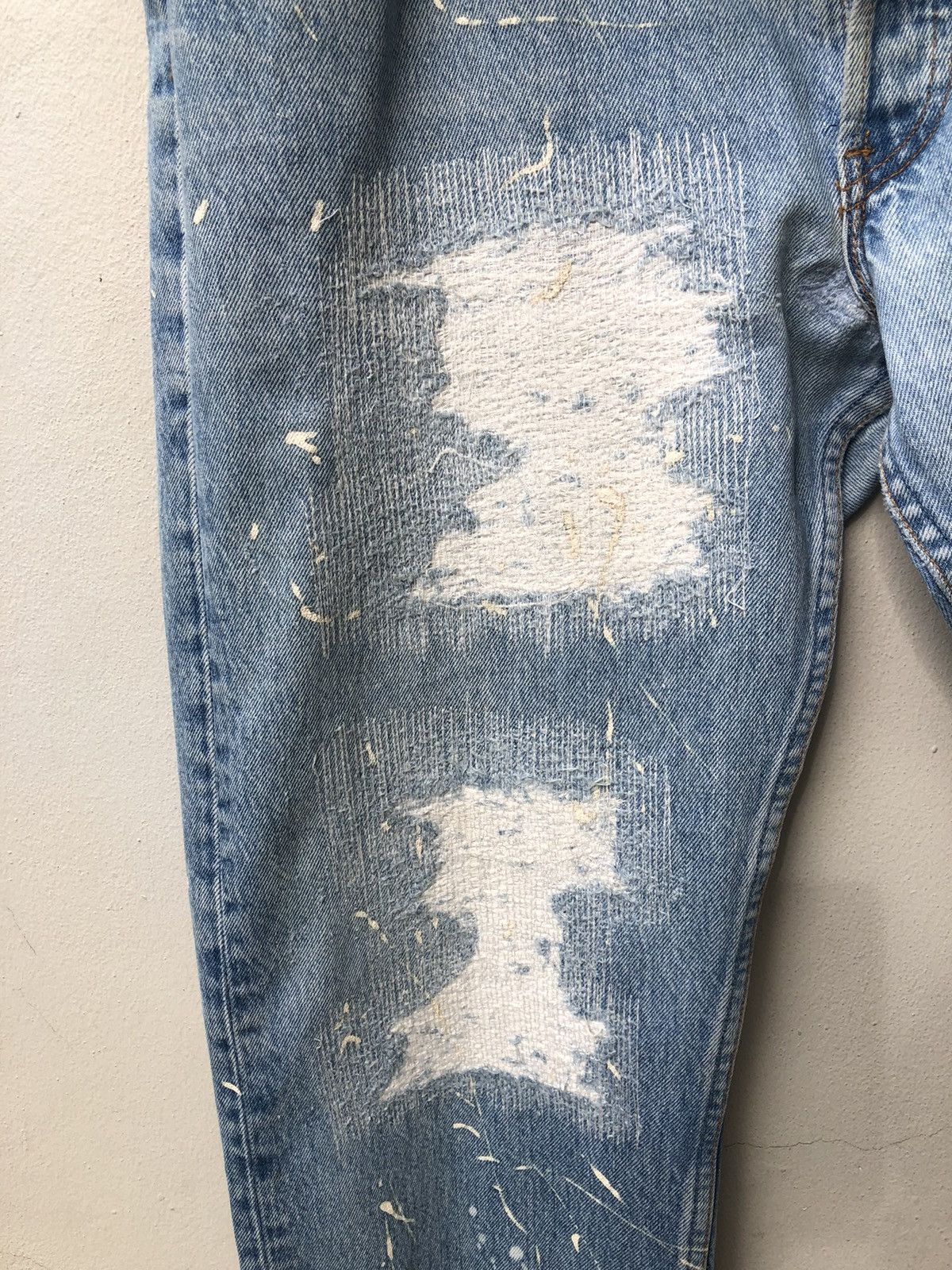 Levi's Vintage Levi’s 501 Jeans Splattered Paint Zigzag Denim Size US 35 - 5 Thumbnail