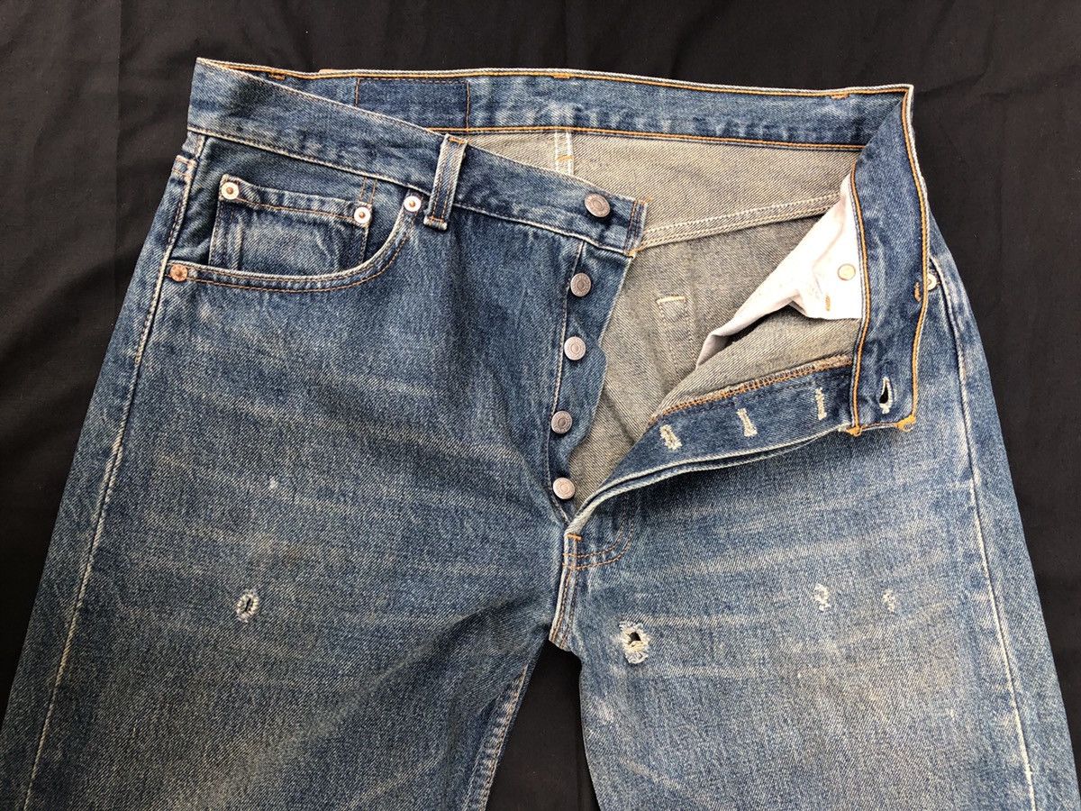 Levi's Vintage 1996 Levi’s 501 Jeans Rips Denim Jeans Made in Usa Size US 34 / EU 50 - 3 Thumbnail