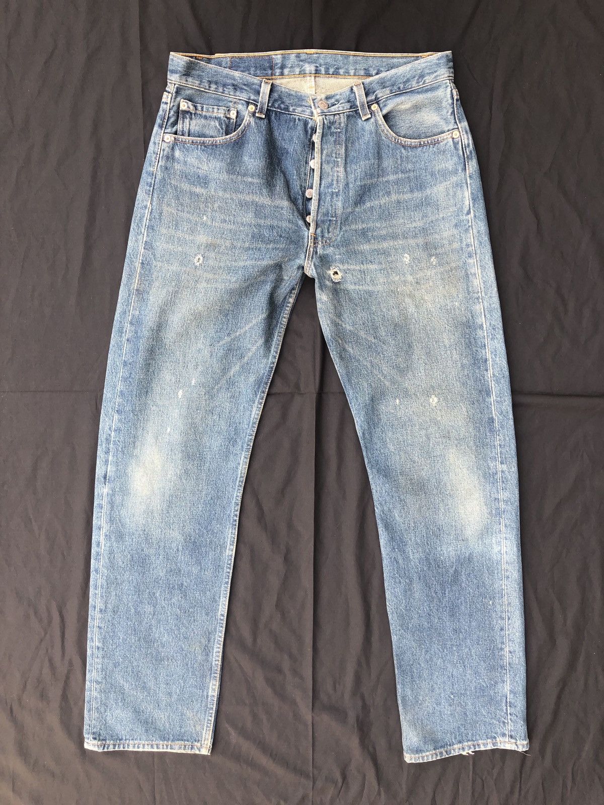 Levi's Vintage 1996 Levi’s 501 Jeans Rips Denim Jeans Made in Usa Size US 34 / EU 50 - 1 Thumbnail