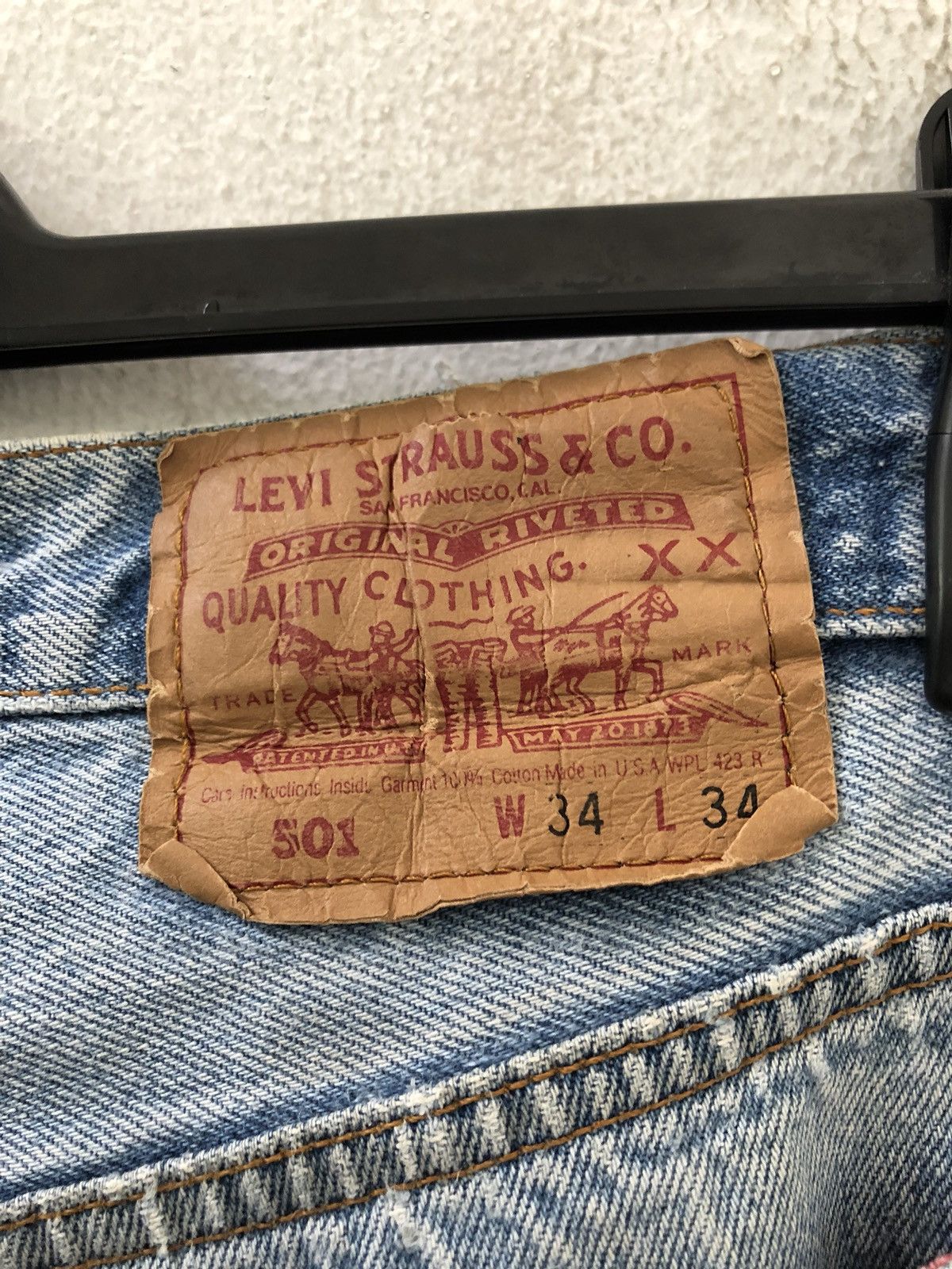 Levi's 90s Levi's 501 Reconstruct “ SAMPLE “Rips Distress Size US 33 - 14 Thumbnail