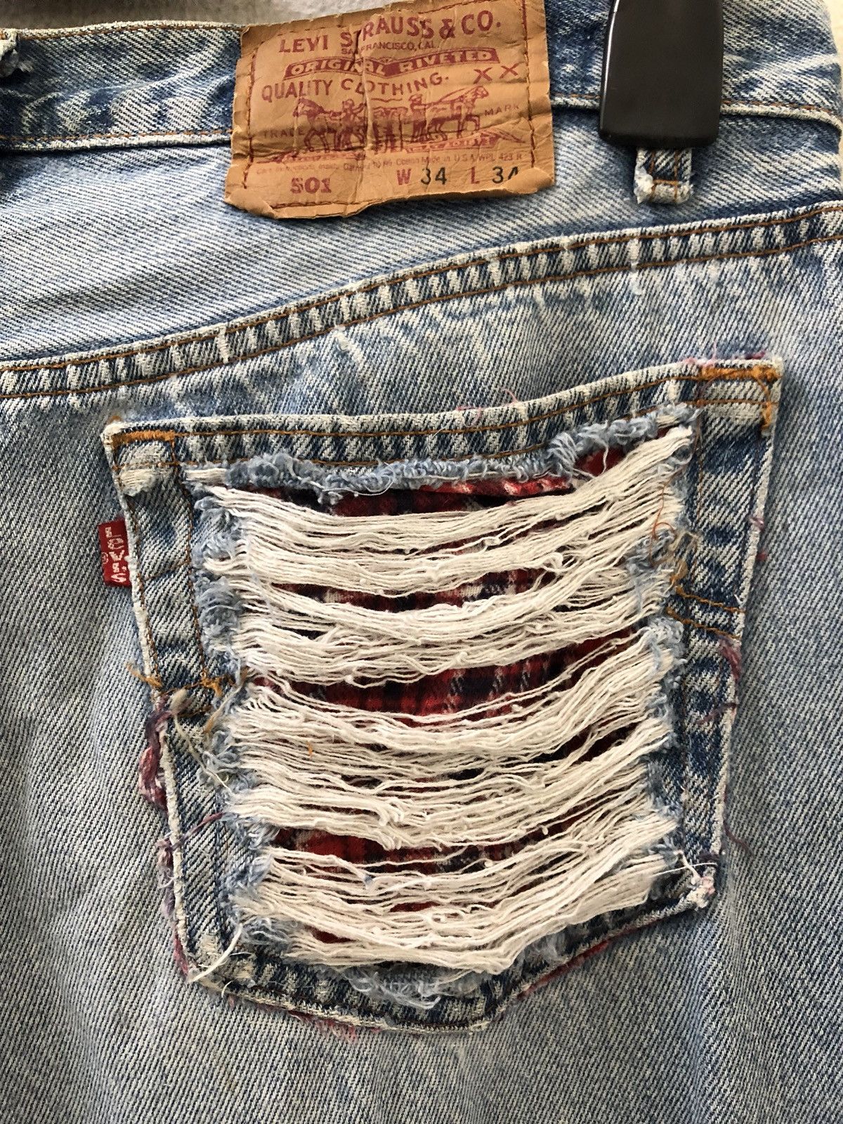 Levi's 90s Levi's 501 Reconstruct “ SAMPLE “Rips Distress Size US 33 - 11 Thumbnail