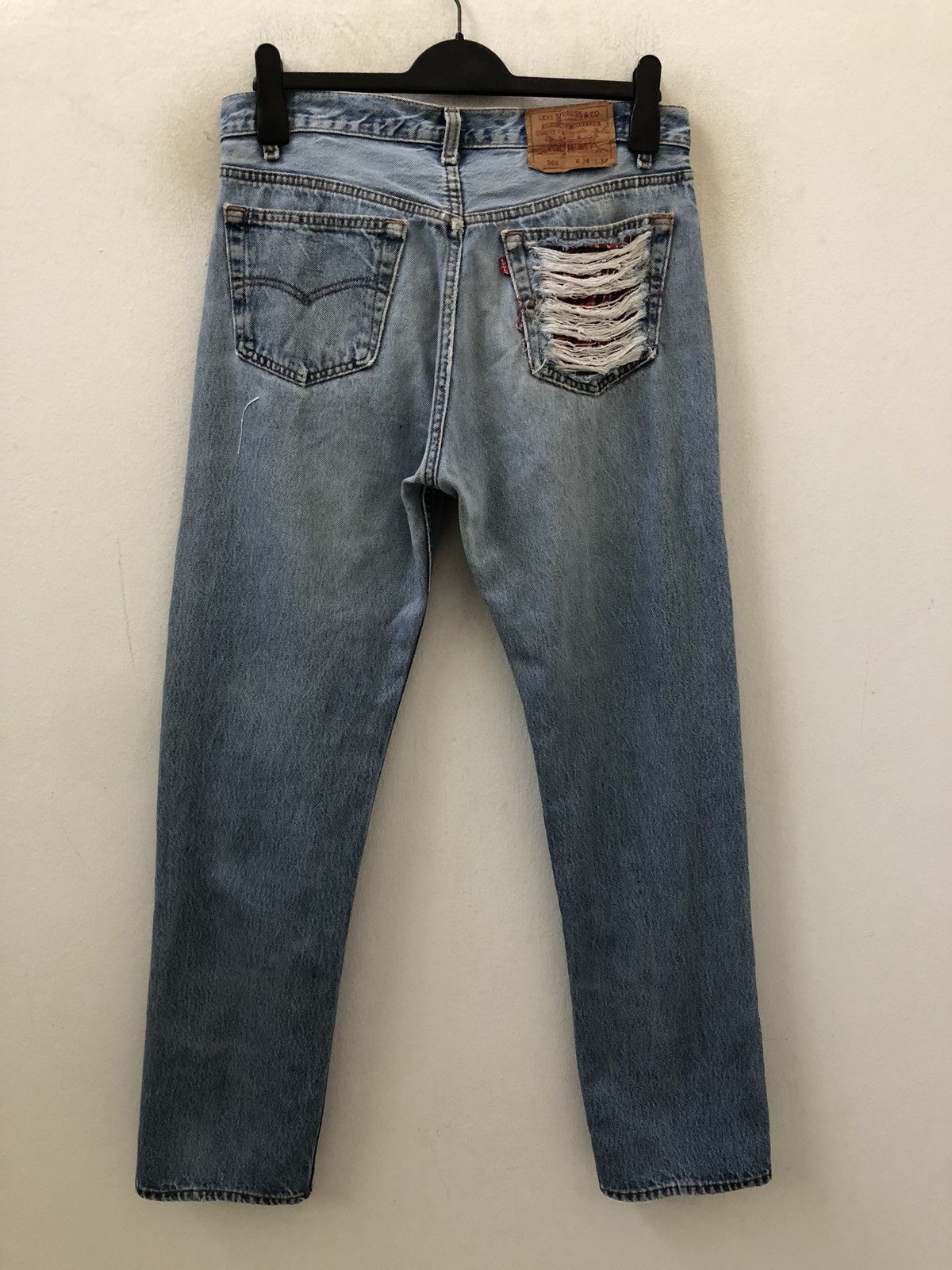 Levi's 90s Levi's 501 Reconstruct “ SAMPLE “Rips Distress Size US 33 - 9 Thumbnail