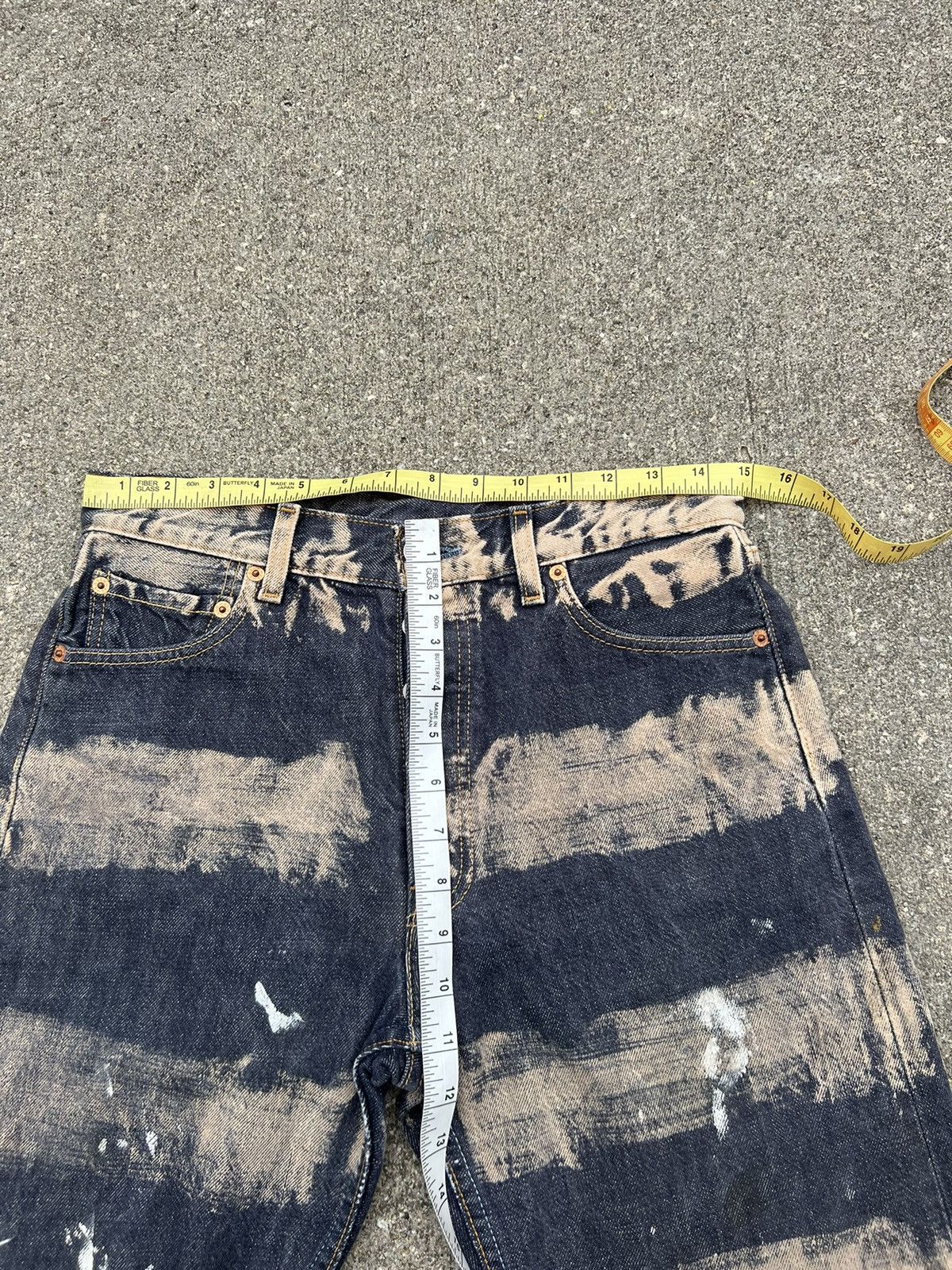 Levi's 1999 Levi's 501 REBUILD Border Stripe Painter Denim Short Size US 29 - 2 Thumbnail
