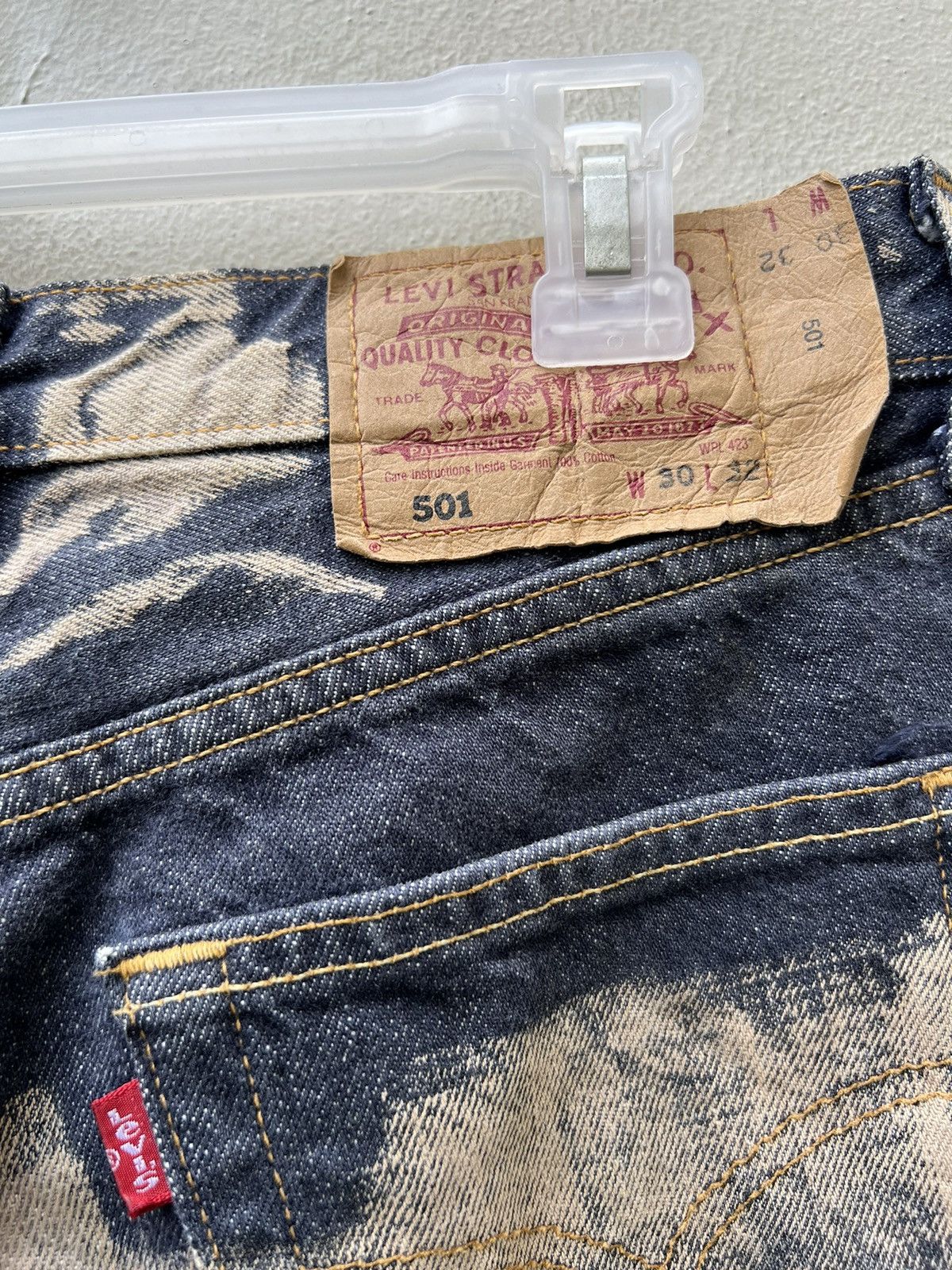 Levi's 1999 Levi's 501 REBUILD Border Stripe Painter Denim Short Size US 29 - 17 Thumbnail