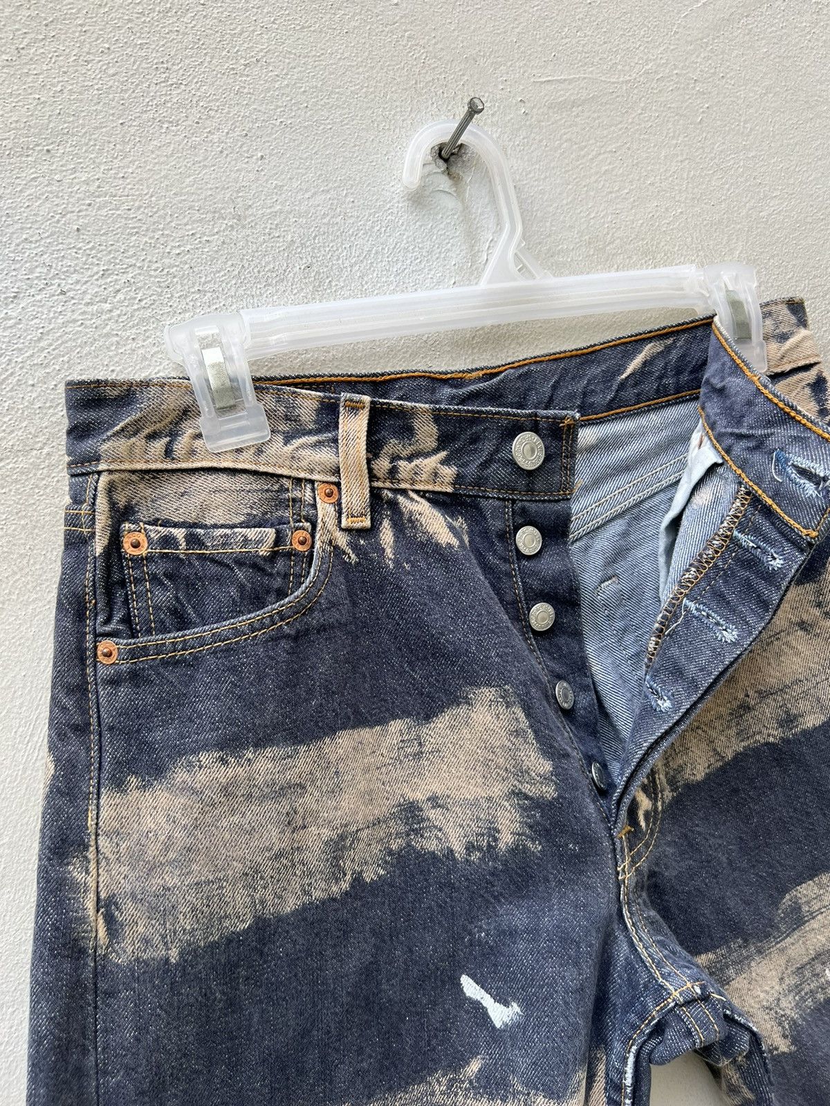 Levi's 1999 Levi's 501 REBUILD Border Stripe Painter Denim Short Size US 29 - 7 Thumbnail