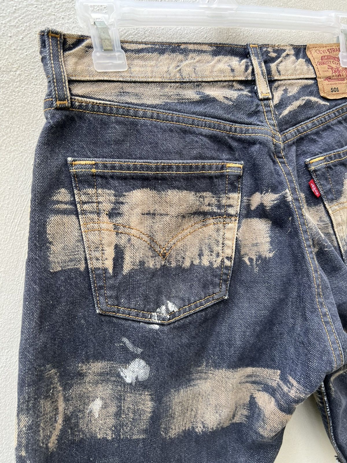 Levi's 1999 Levi's 501 REBUILD Border Stripe Painter Denim Short Size US 29 - 13 Thumbnail