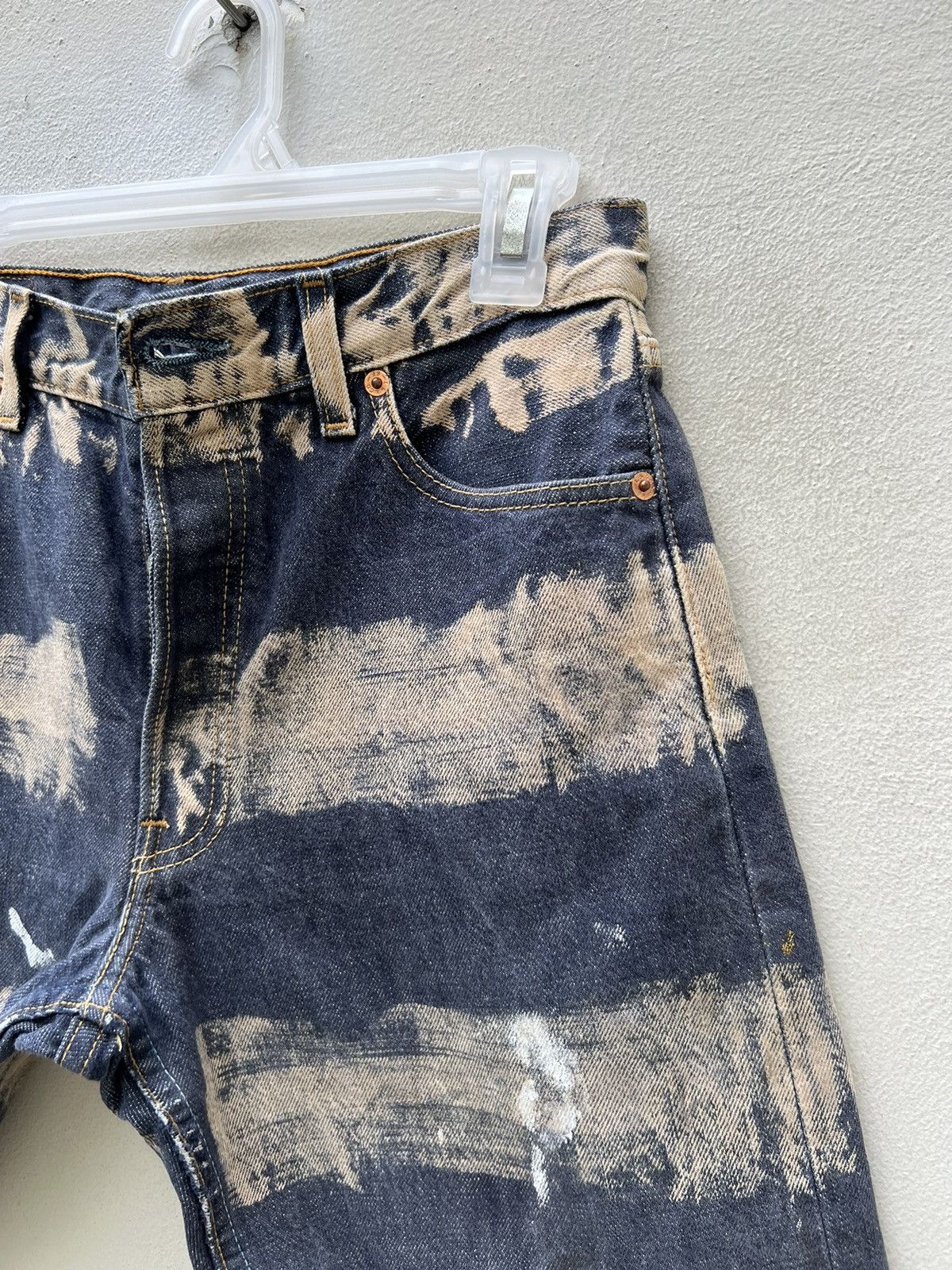 Levi's 1999 Levi's 501 REBUILD Border Stripe Painter Denim Short Size US 29 - 10 Thumbnail
