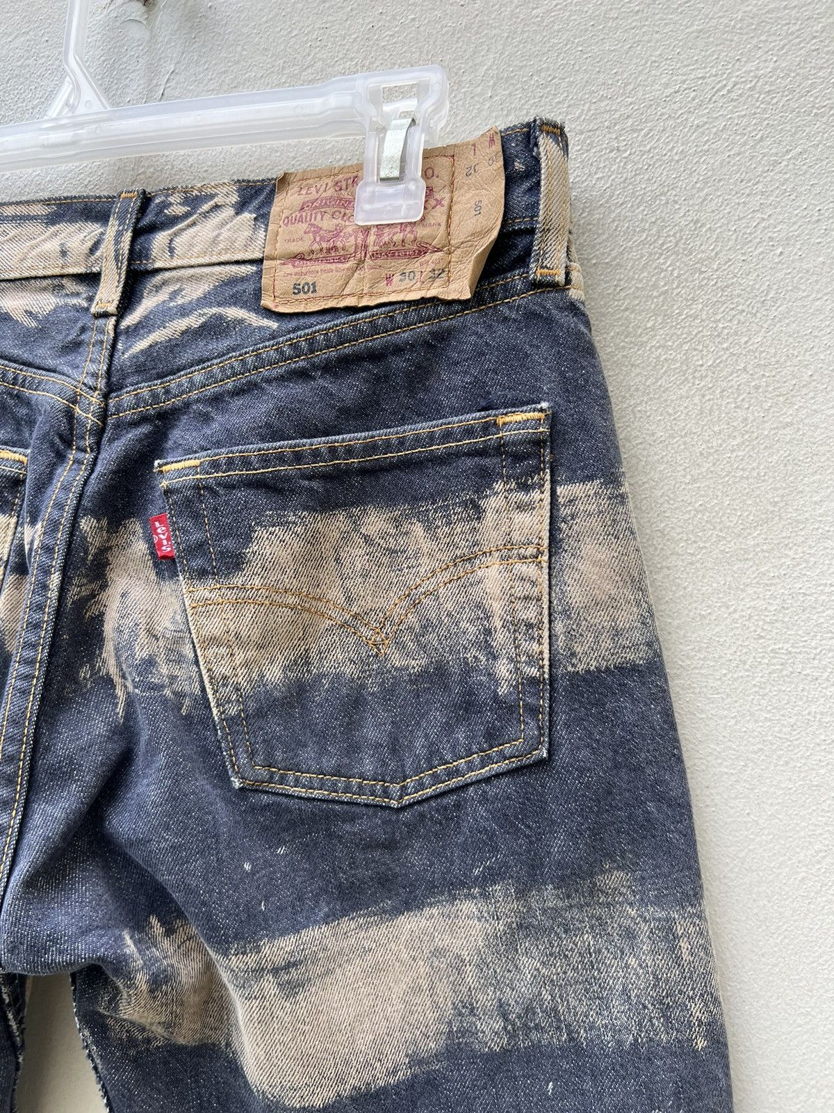 Levi's 1999 Levi's 501 REBUILD Border Stripe Painter Denim Short Size US 29 - 15 Thumbnail