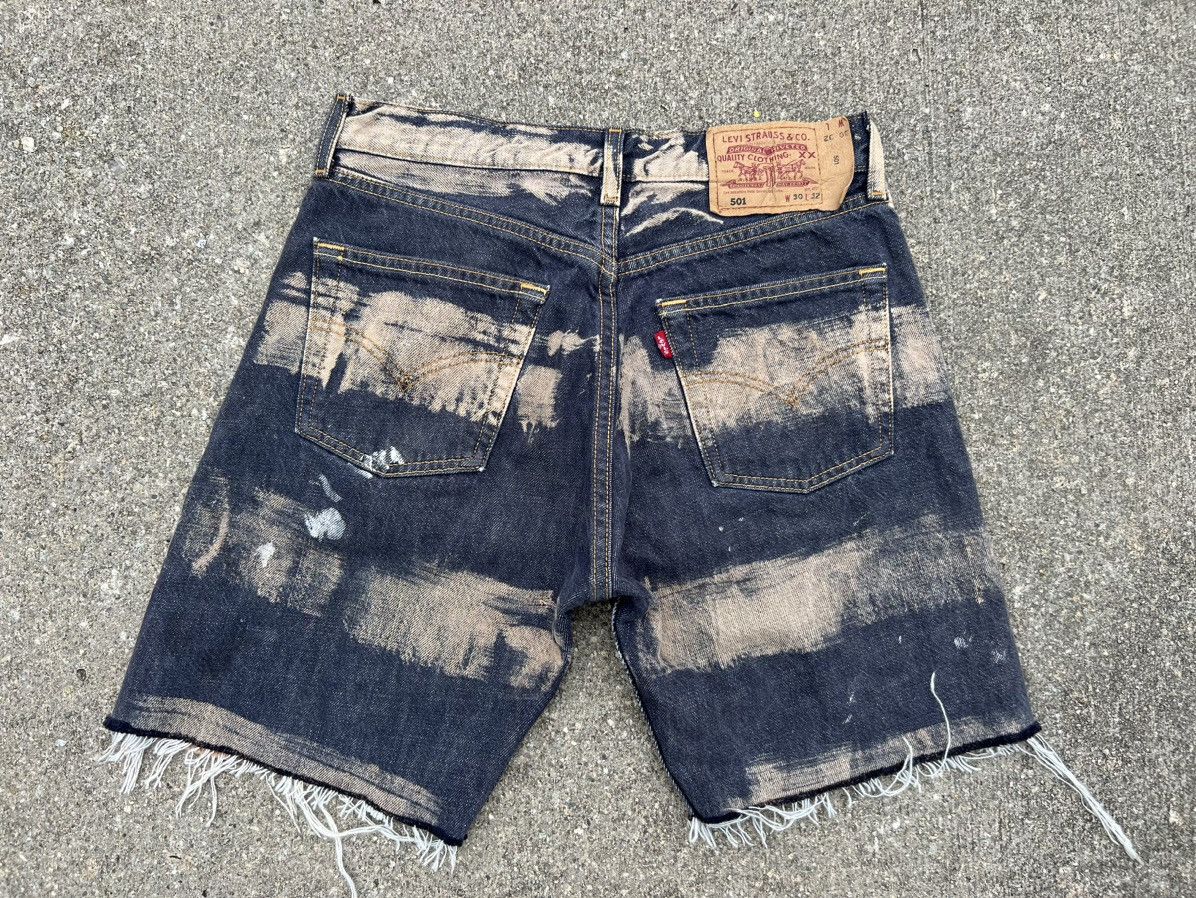 Levi's 1999 Levi's 501 REBUILD Border Stripe Painter Denim Short Size US 29 - 5 Thumbnail