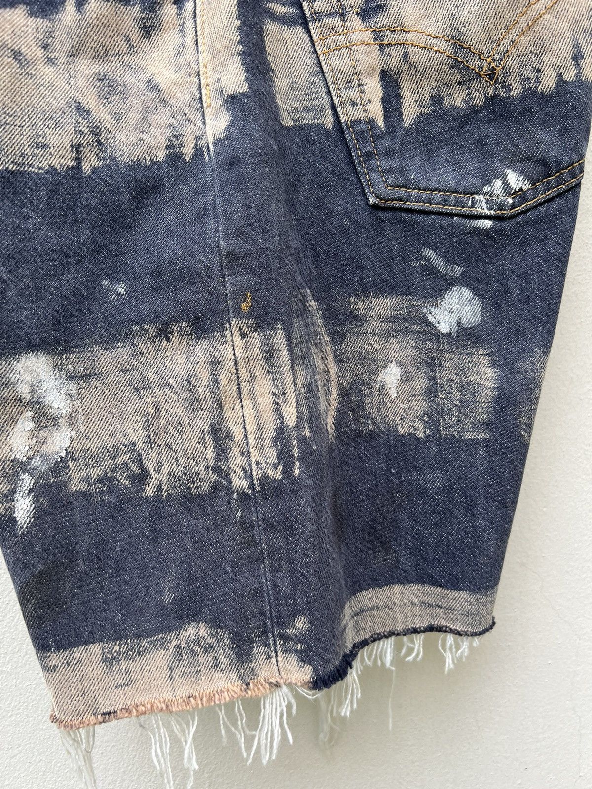 Levi's 1999 Levi's 501 REBUILD Border Stripe Painter Denim Short Size US 29 - 20 Thumbnail