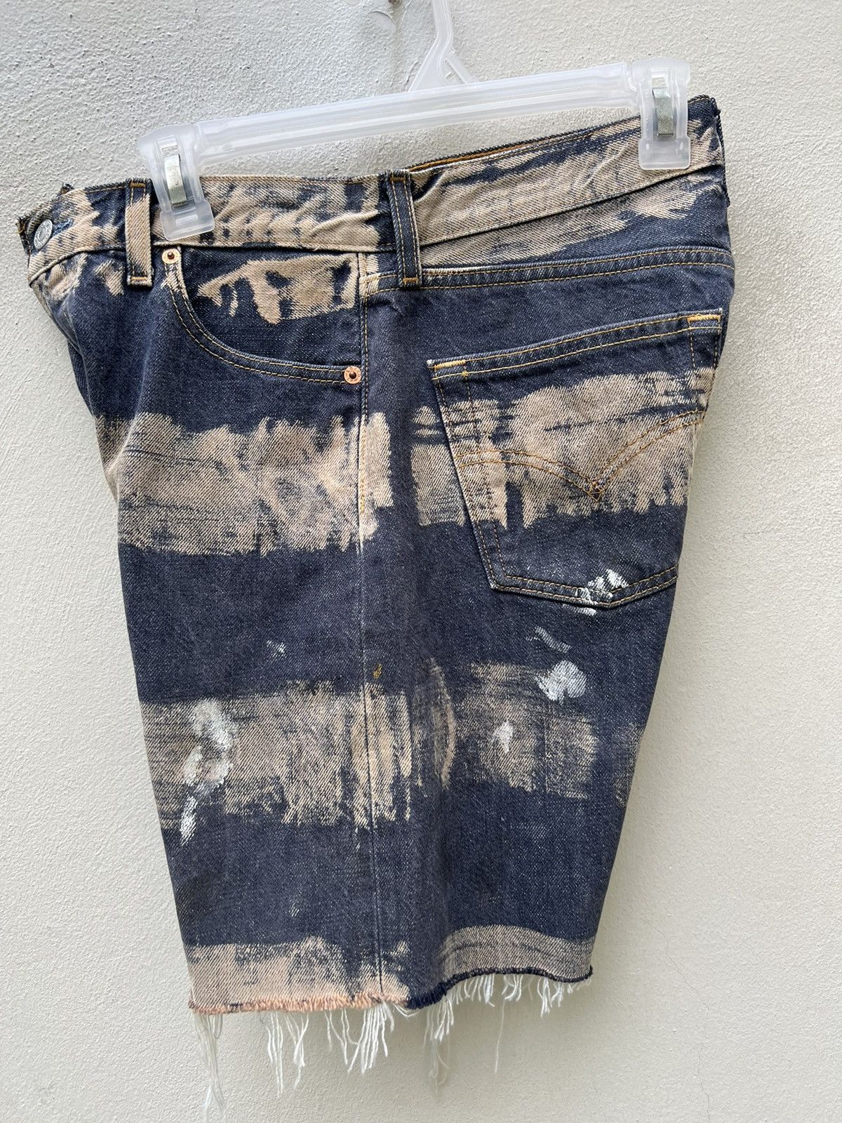 Levi's 1999 Levi's 501 REBUILD Border Stripe Painter Denim Short Size US 29 - 19 Thumbnail