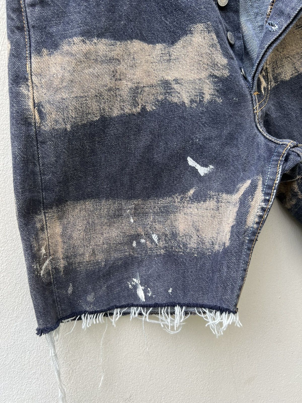 Levi's 1999 Levi's 501 REBUILD Border Stripe Painter Denim Short Size US 29 - 8 Thumbnail