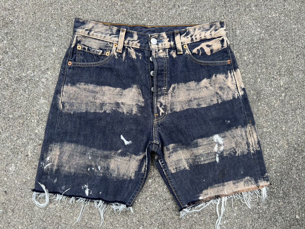 Levi's 1999 Levi's 501 REBUILD Border Stripe Painter Denim Short Size US 29 - 1 Thumbnail
