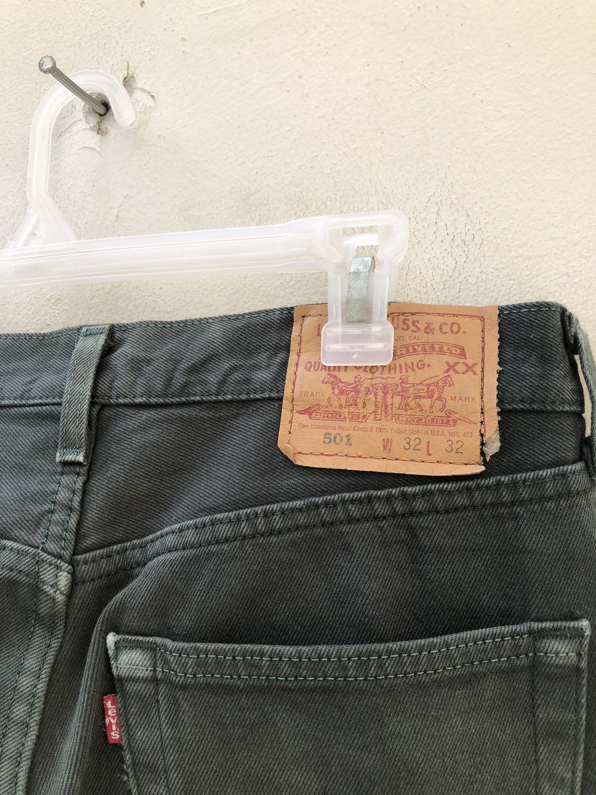 Levi's Vintage 1998 Levi’s 501 Jeans Faded Dark Green Denim Size US 32 / EU 48 - 15 Thumbnail