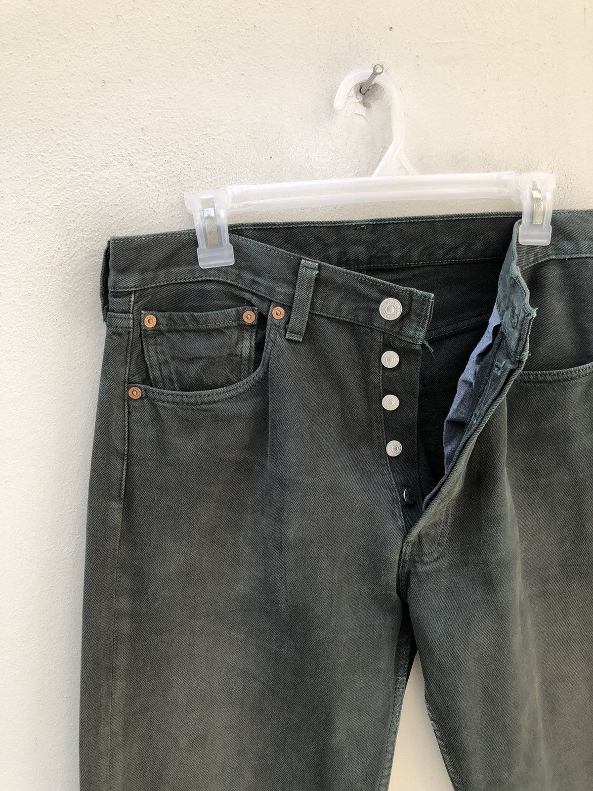 Levi's Vintage 1998 Levi’s 501 Jeans Faded Dark Green Denim Size US 32 / EU 48 - 4 Thumbnail