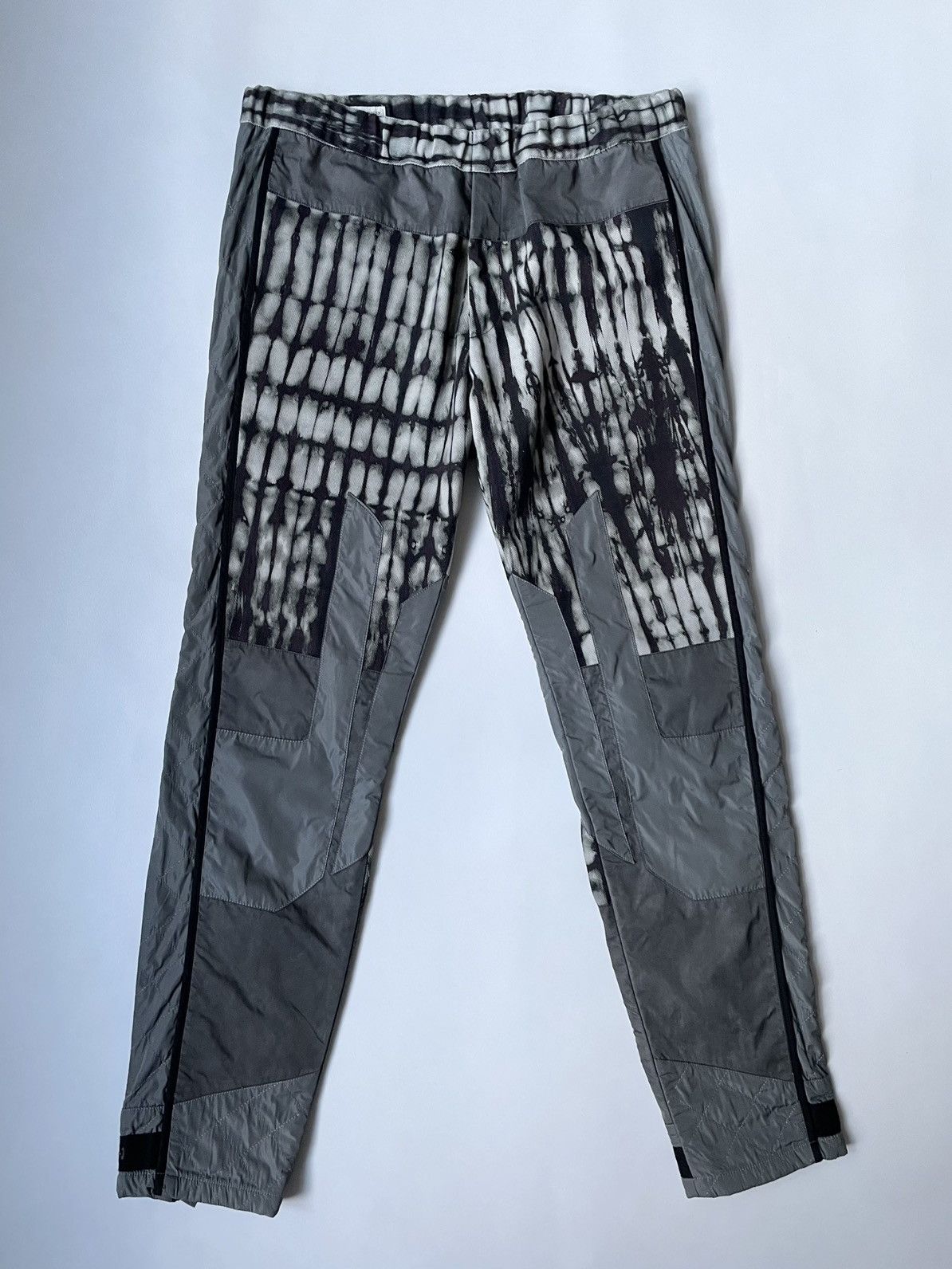 image of Dries Van Noten A/w 14 Tie Dye Biker Trousers in Grey/Black/White, Men's (Size 34)