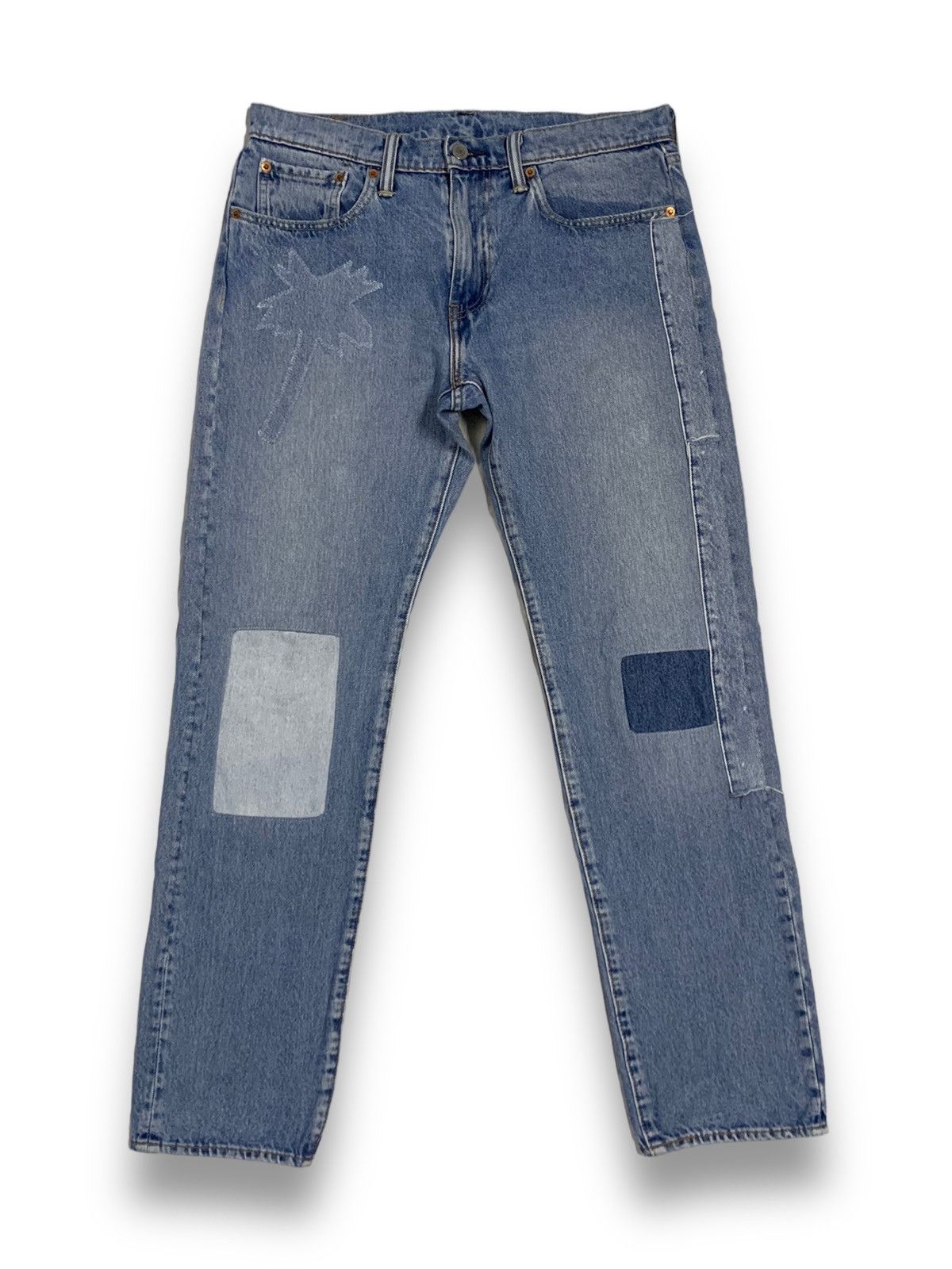 Levi's Vintage 2000s Levi’s 502 Blue Palm Tree Patchwork Jeans Size US 33 - 1 Thumbnail