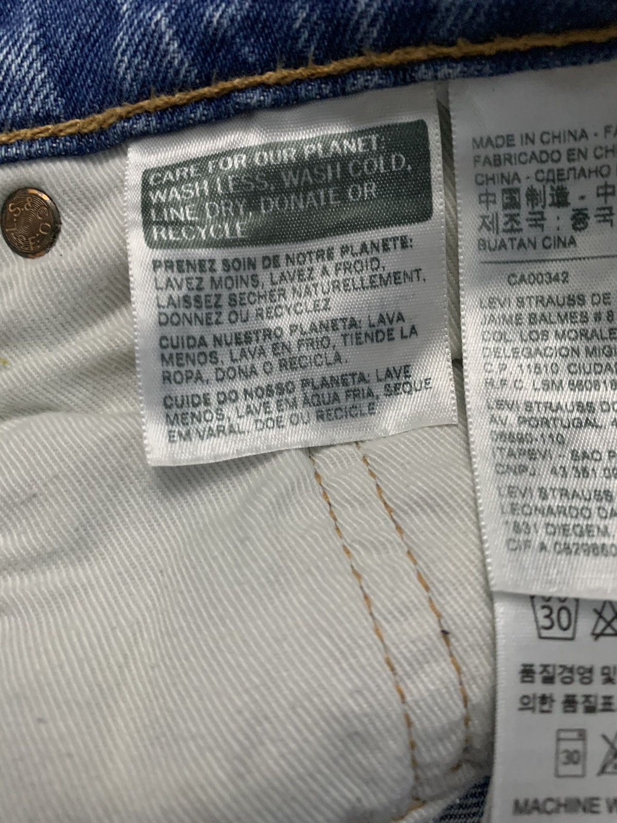 Levi's Vintage 2000s Levi’s 502 Blue Palm Tree Patchwork Jeans Size US 33 - 20 Thumbnail