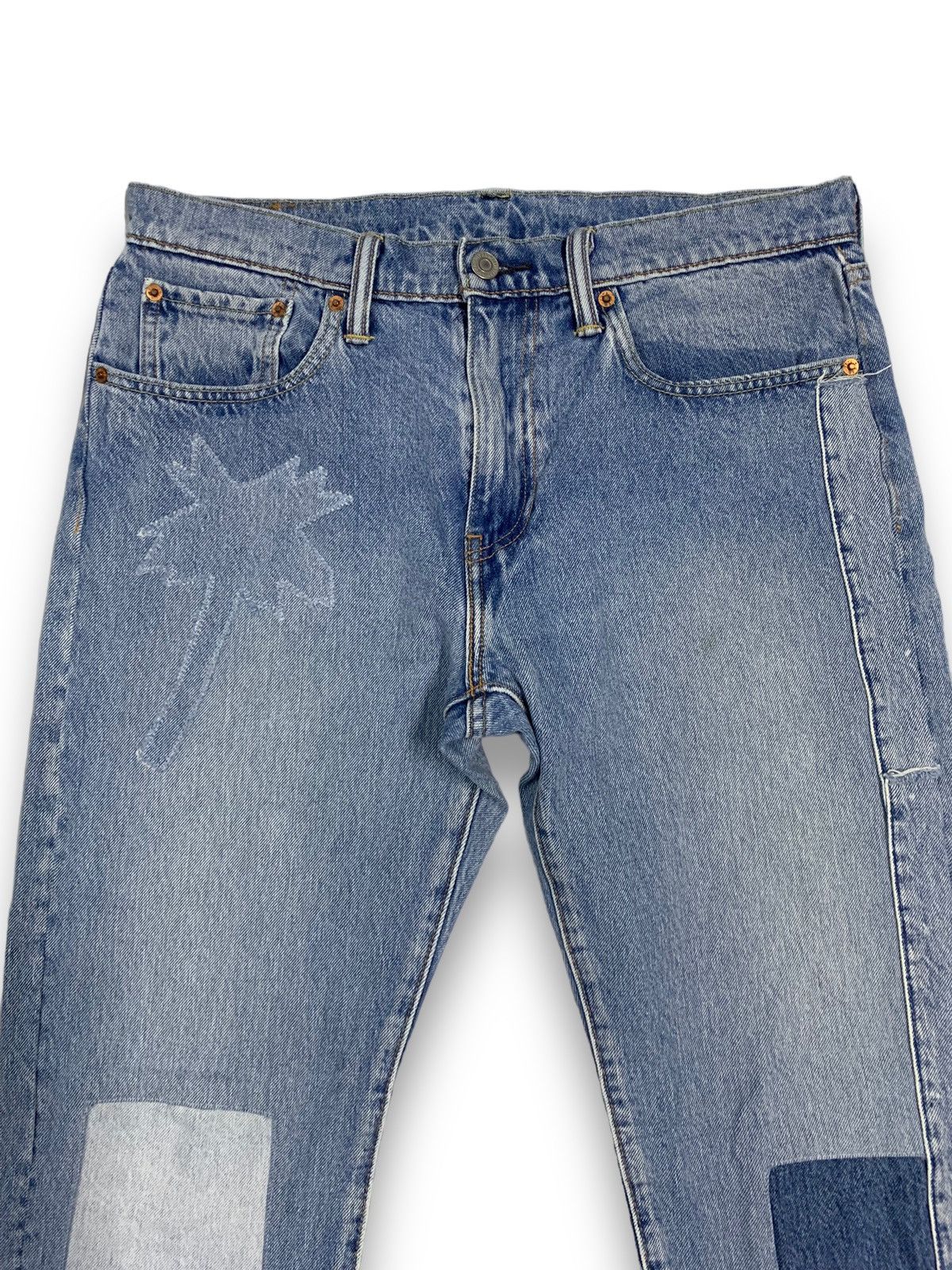 Levi's Vintage 2000s Levi’s 502 Blue Palm Tree Patchwork Jeans Size US 33 - 4 Thumbnail
