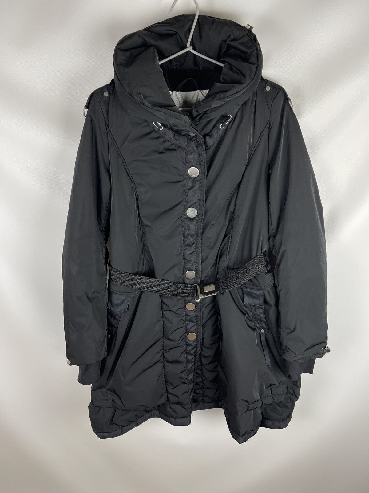 Marithe + Francois Girbaud Marithe Francois Girbaud hi fashion black winter long jacket Size S / US 4 / IT 40 - 11 Thumbnail