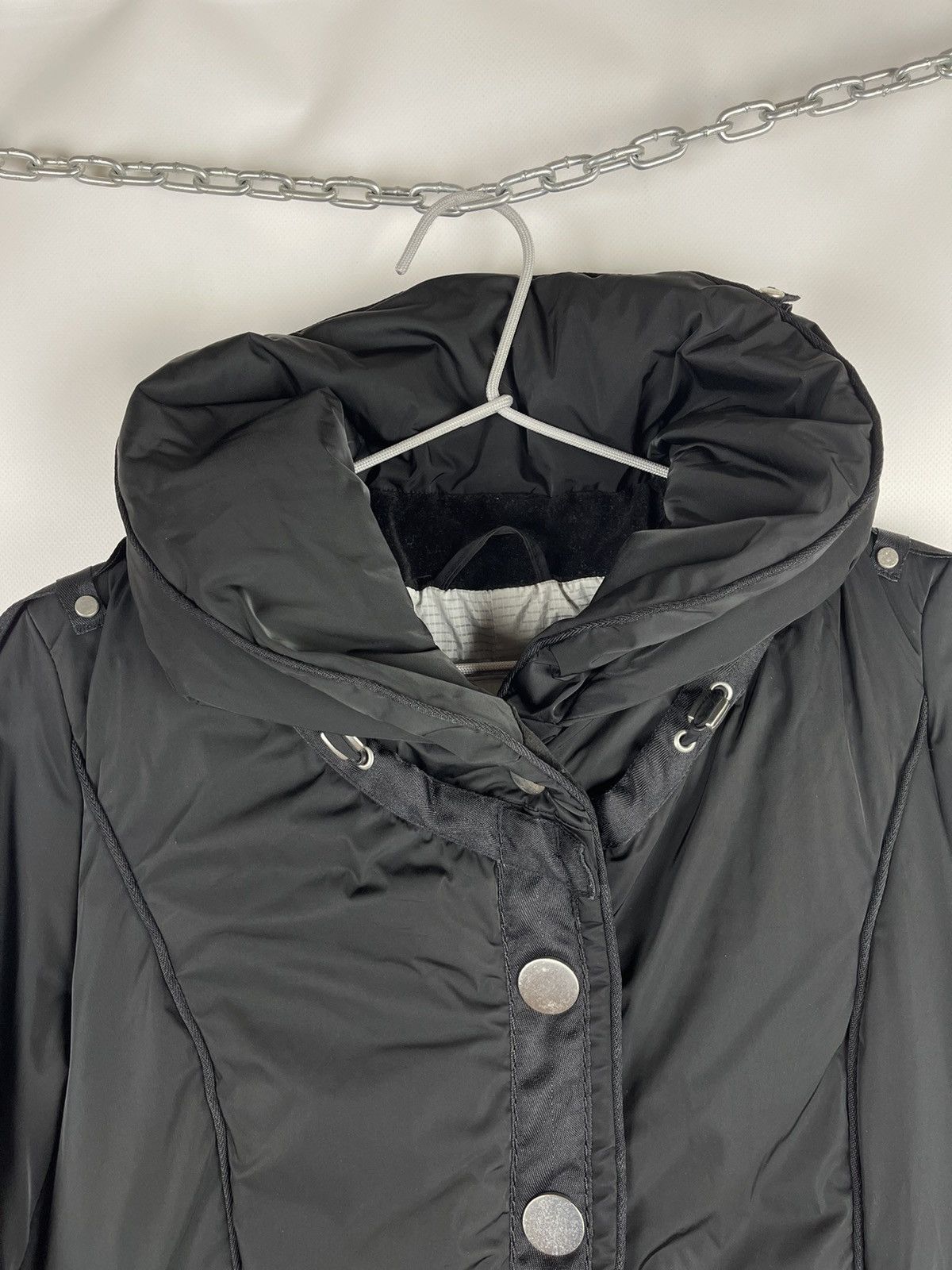 Marithe + Francois Girbaud Marithe Francois Girbaud hi fashion black winter long jacket Size S / US 4 / IT 40 - 6 Thumbnail