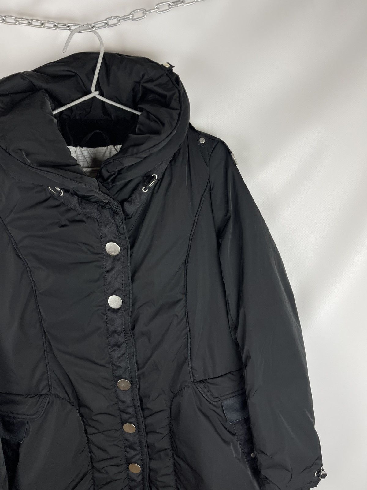 Marithe + Francois Girbaud Marithe Francois Girbaud hi fashion black winter long jacket Size S / US 4 / IT 40 - 5 Thumbnail