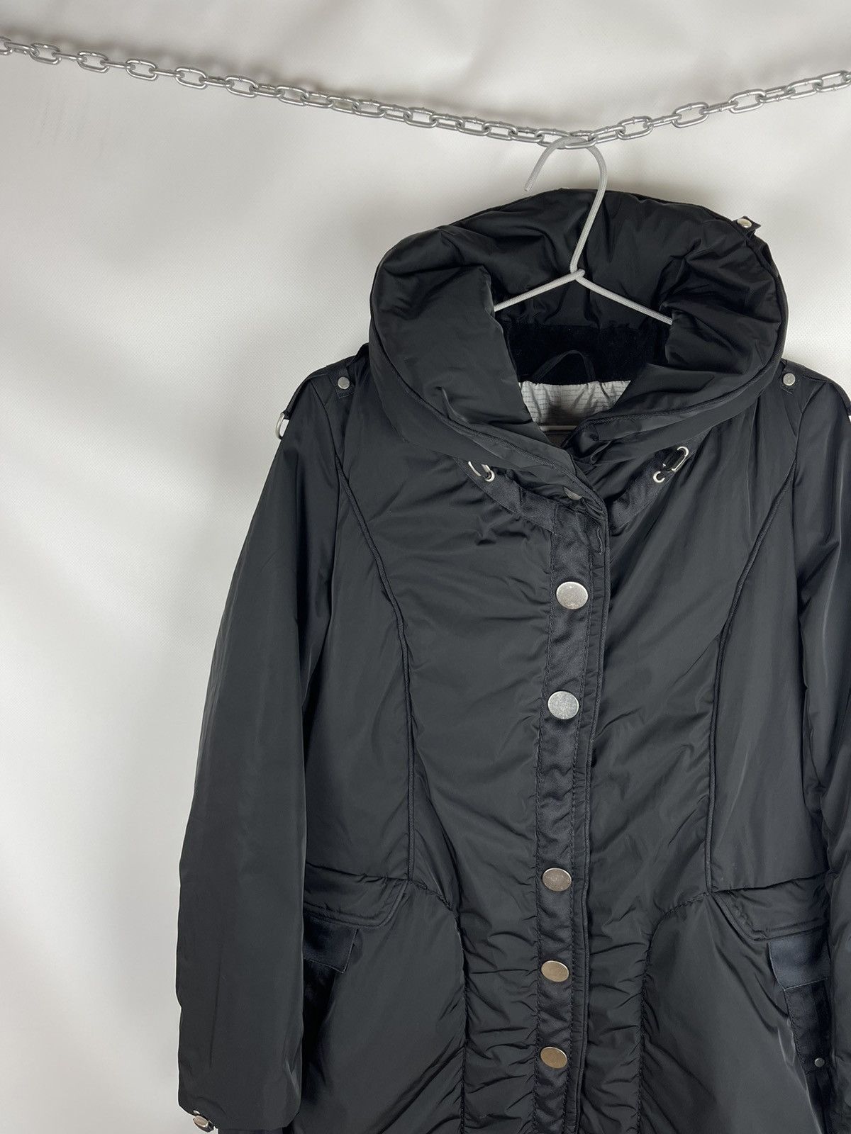 Marithe + Francois Girbaud Marithe Francois Girbaud hi fashion black winter long jacket Size S / US 4 / IT 40 - 2 Thumbnail