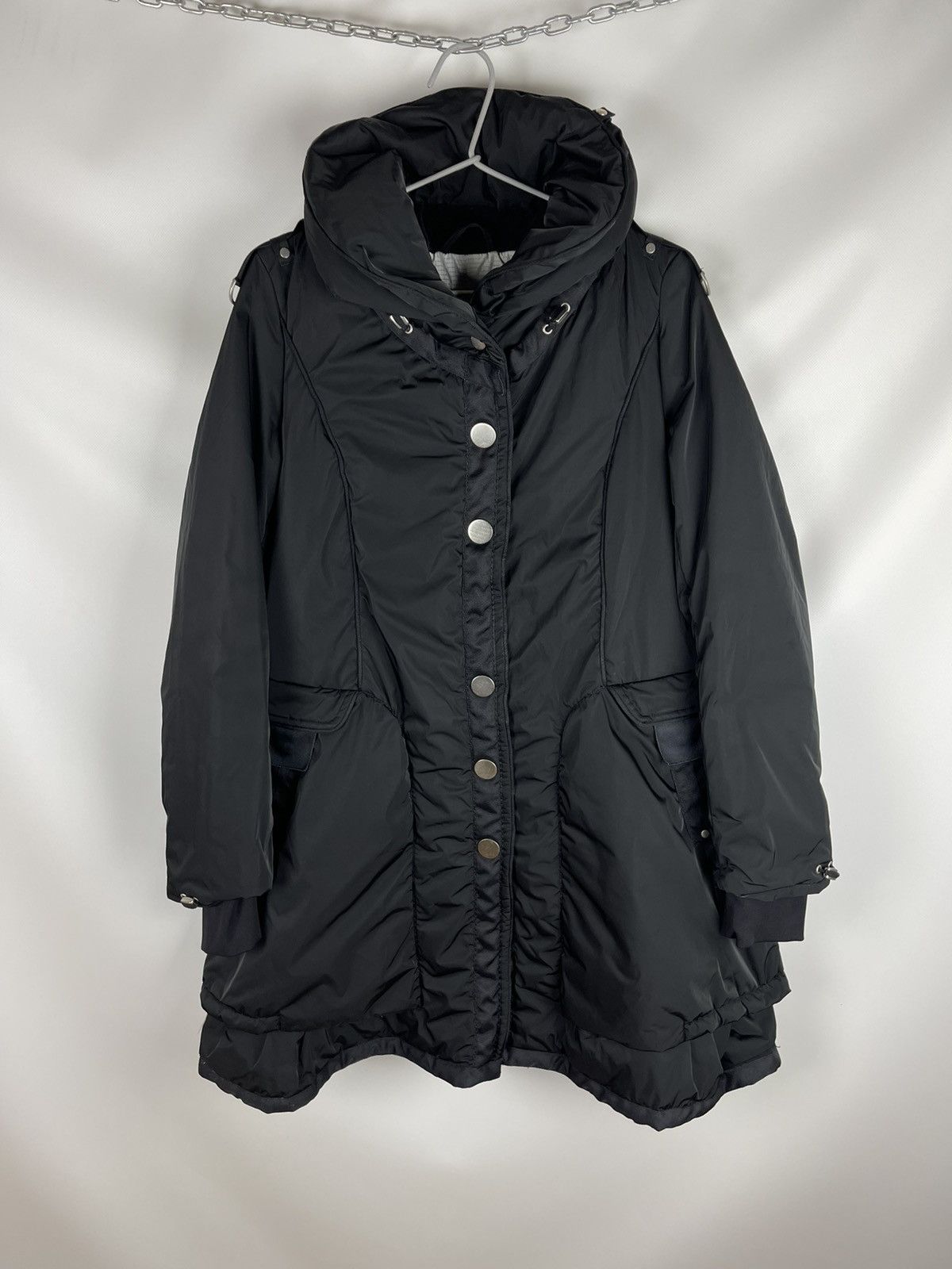 Marithe + Francois Girbaud Marithe Francois Girbaud hi fashion black winter long jacket Size S / US 4 / IT 40 - 1 Thumbnail