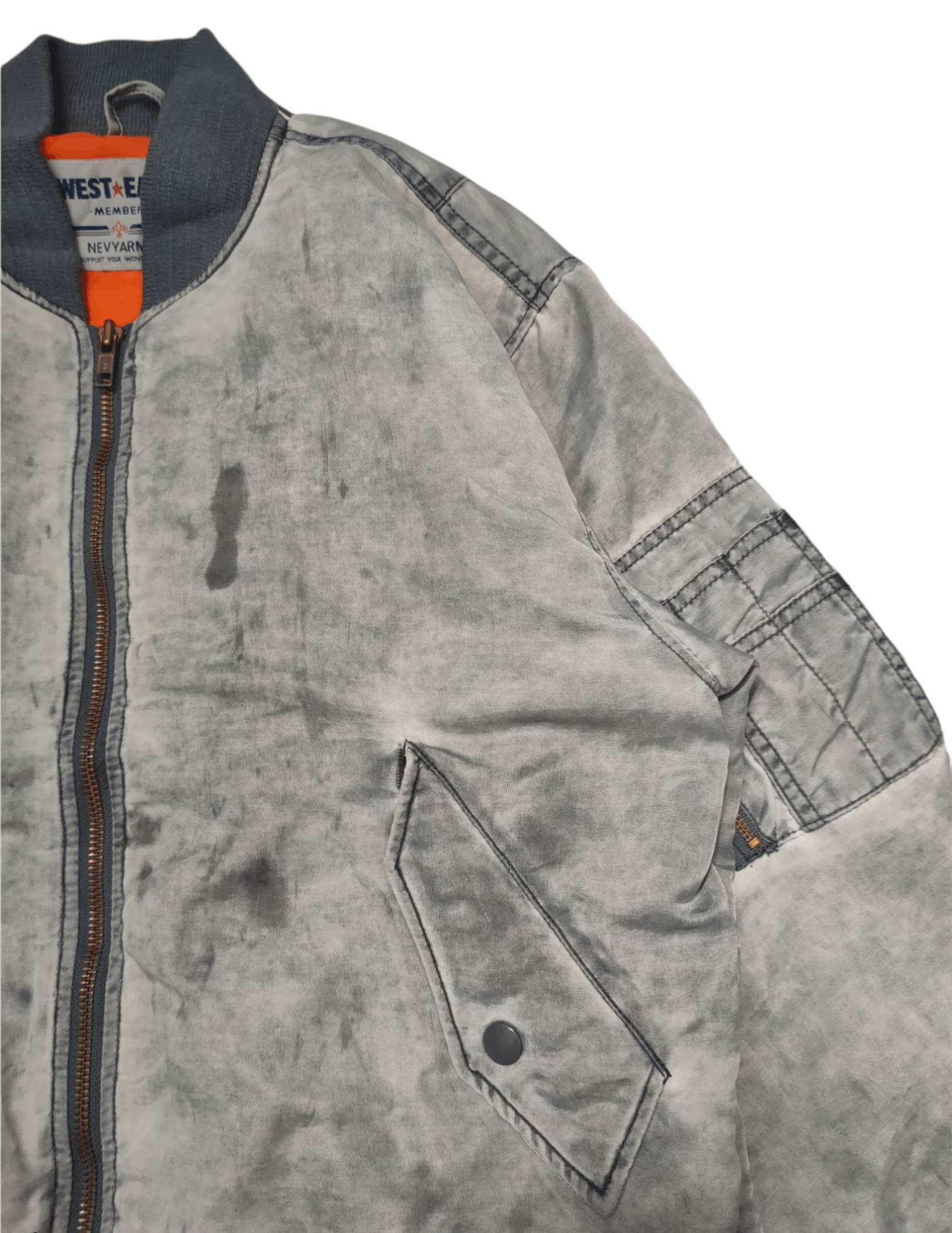 Vintage West East Acid Wash Bomber Jacket Size US S / EU 44-46 / 1 - 4 Thumbnail