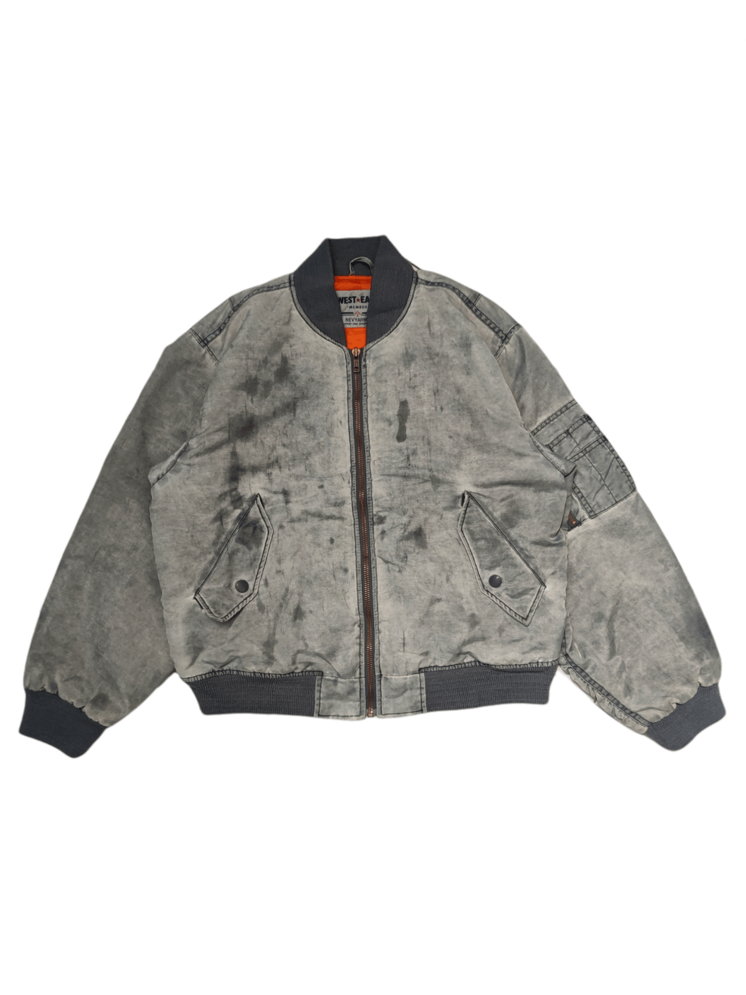 Bomber Jacket West East Acid Wash Bomber Jacket Grailed