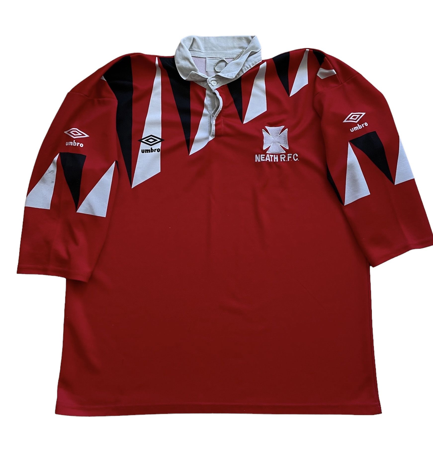 image of England Rugby League Vintage 1991 Neath Rfc Rugby Union Shirt Jersey Tee in Red, Men's (Size XL)