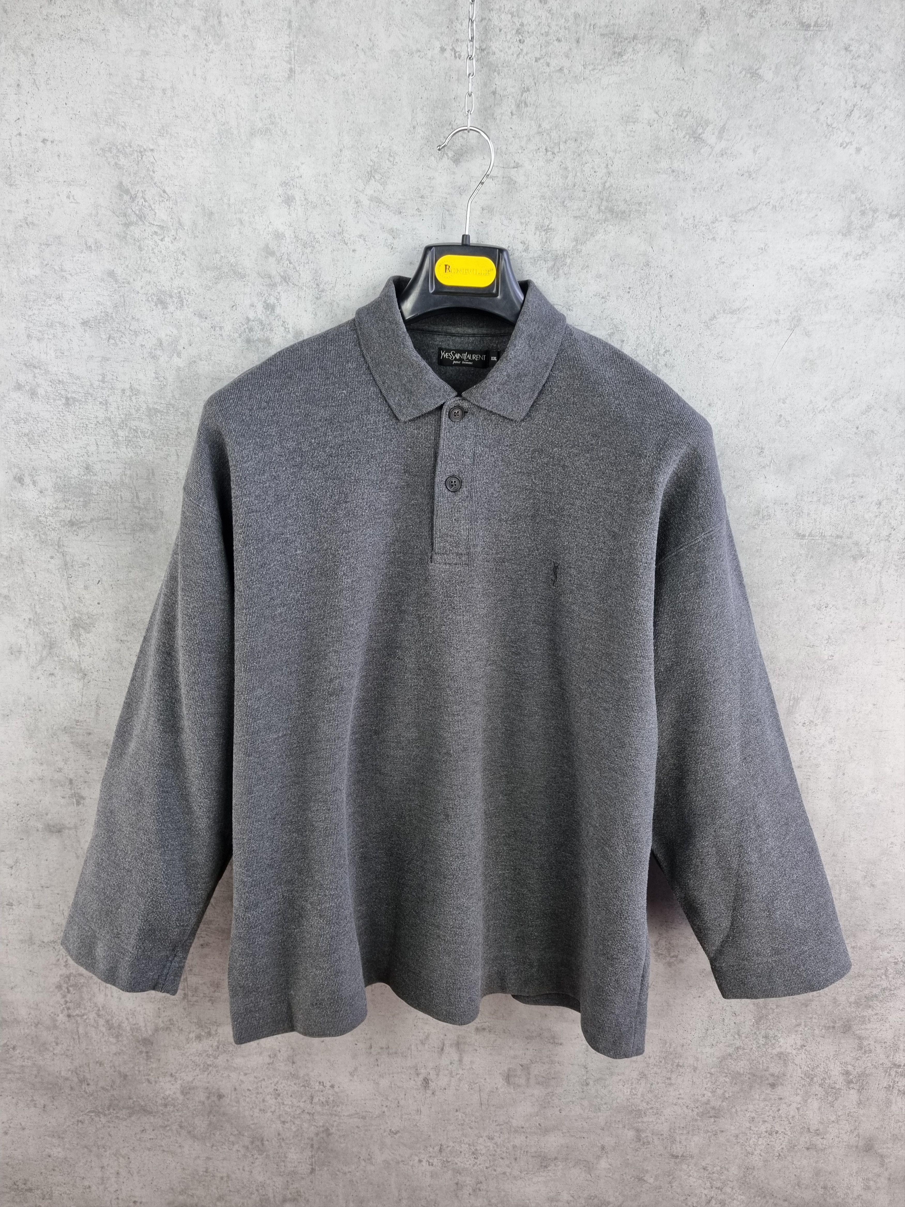 Yves Saint Laurent 90s YSL Yves Saint Laurent pour homme Collared Sweater Size US XL / EU 56 / 4 - 4 Thumbnail
