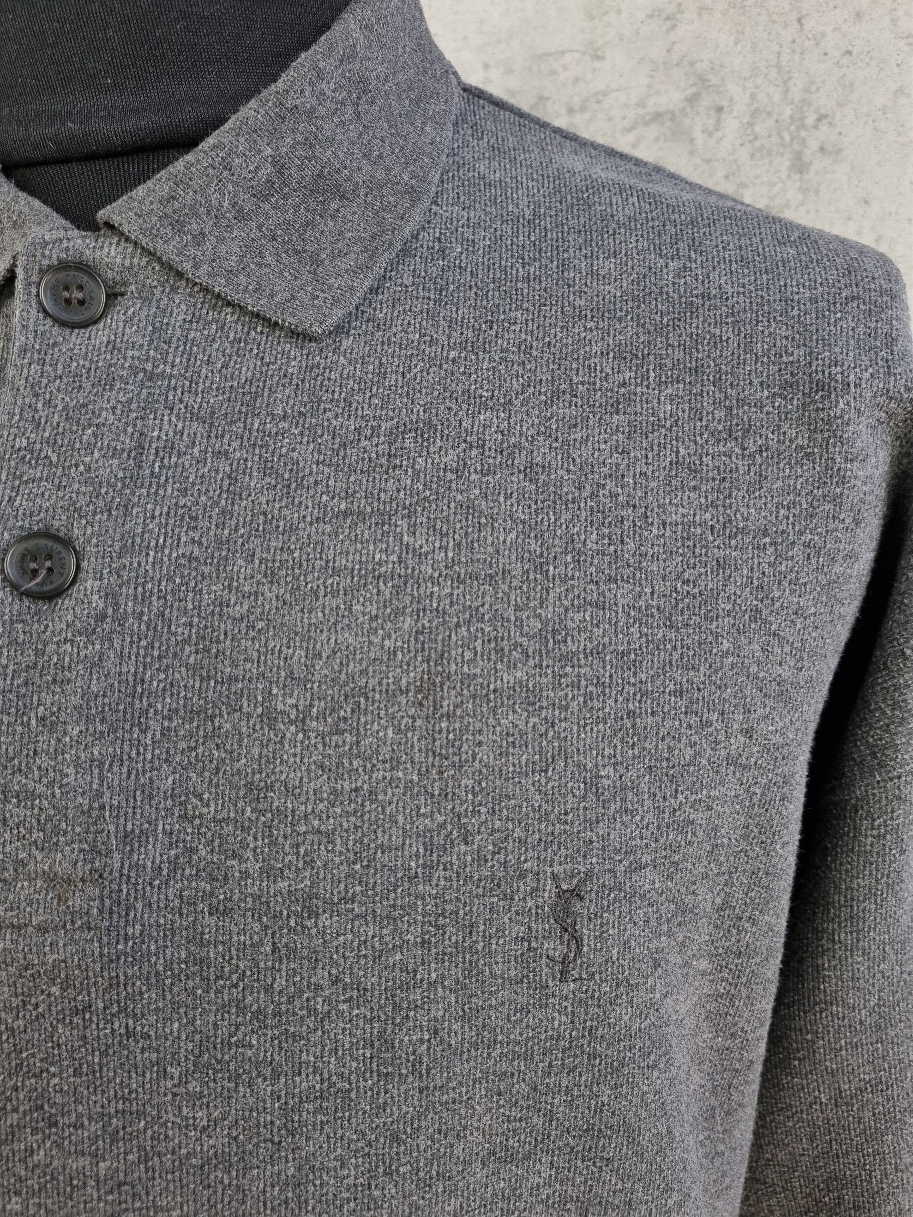 Yves Saint Laurent 90s YSL Yves Saint Laurent pour homme Collared Sweater Size US XL / EU 56 / 4 - 2 Thumbnail