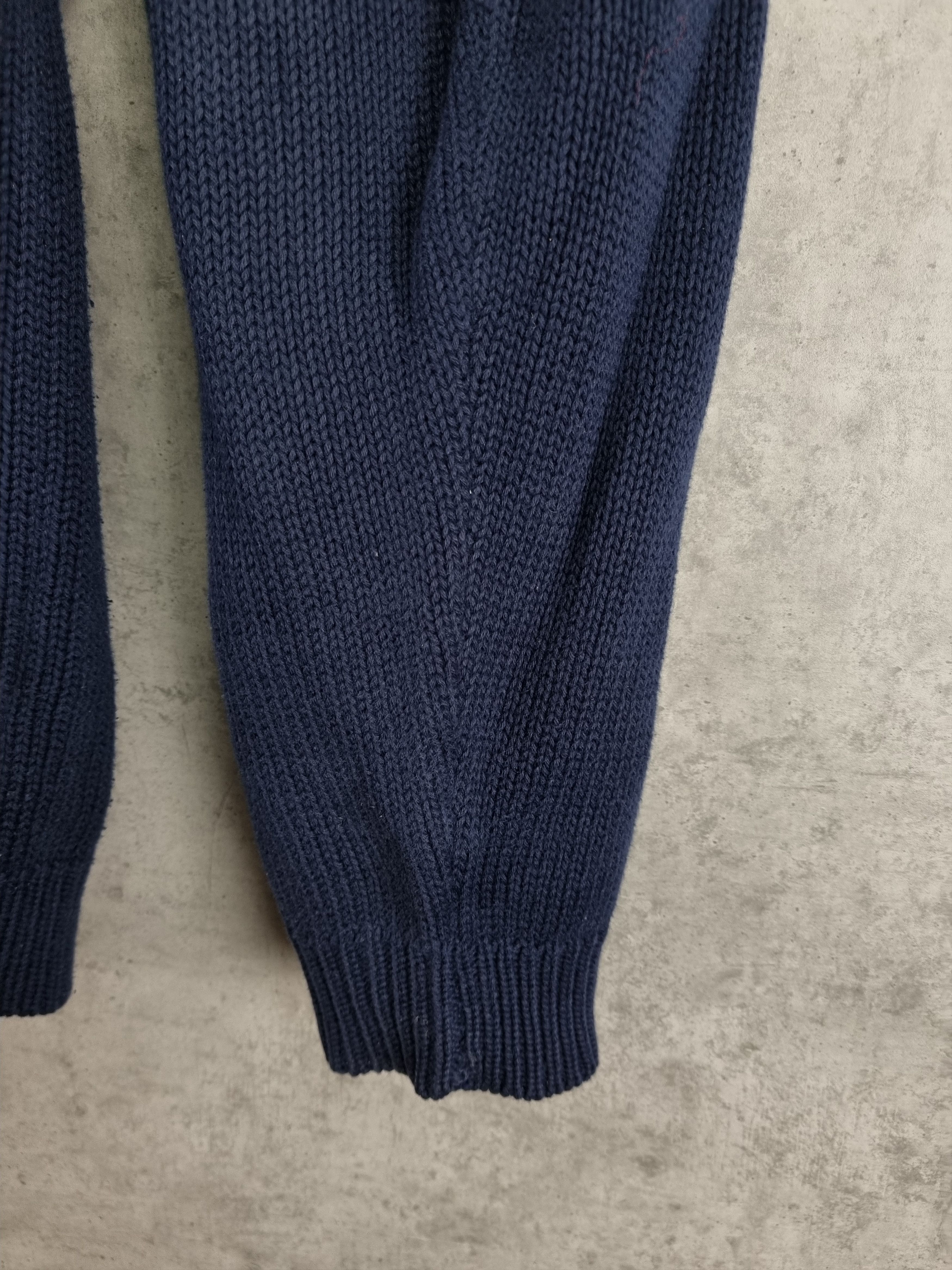 Lacoste × Vintage Lacoste Cable Knitted V Neck Navy Sweater Size US M / EU 48-50 / 2 - 10 Thumbnail