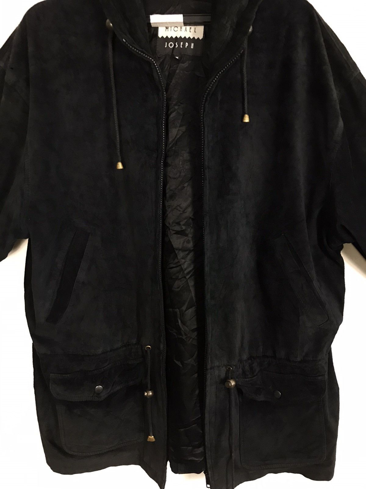 Designer × Joseph Michael Joseph Suede Black Parka Jacket Hoodie Quilted Inner Size US M / EU 48-50 / 2 - 4 Thumbnail