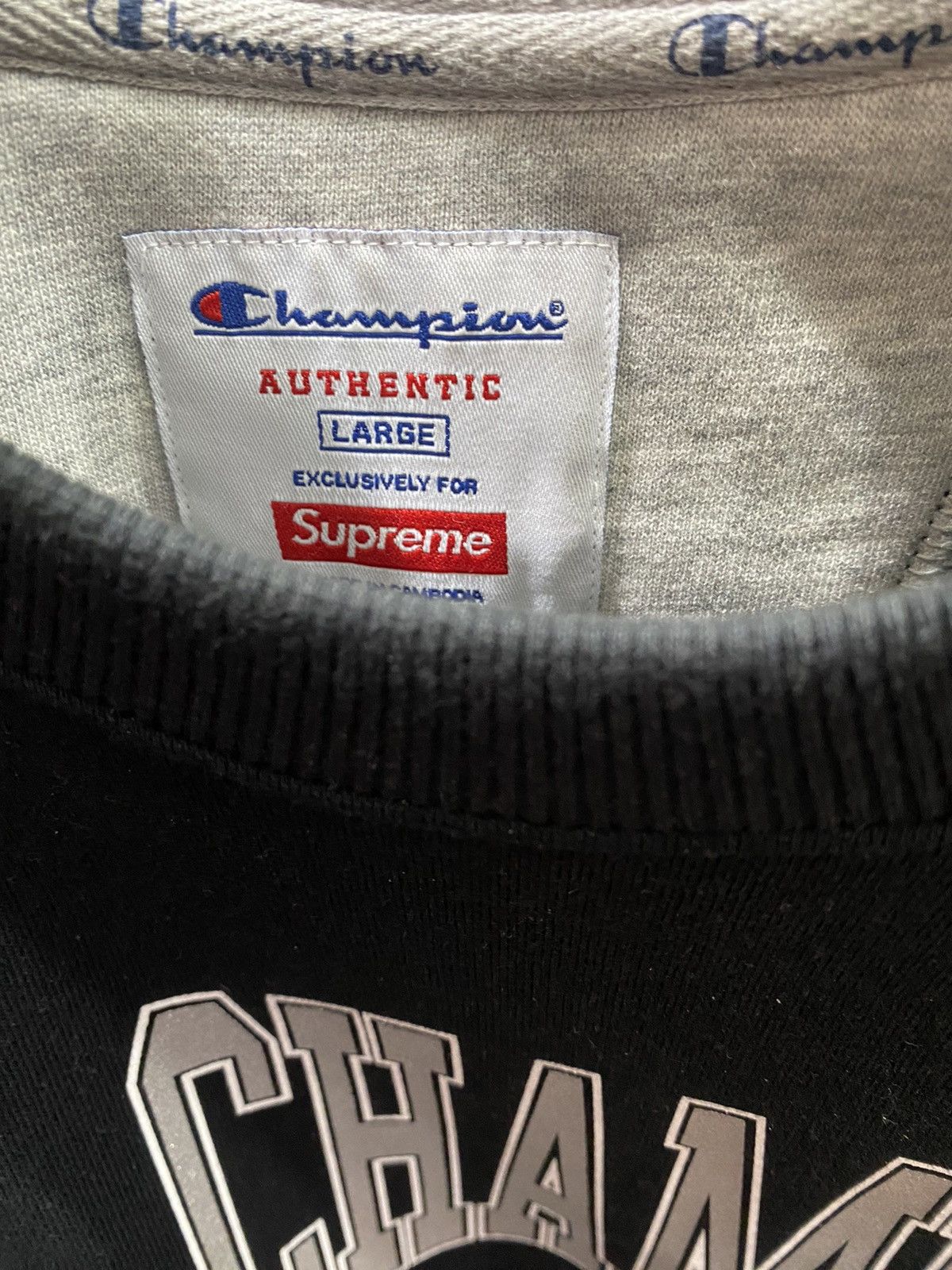 Champion × Supreme Supreme x Champion stay in school crewneck Size US L / EU 52-54 / 3 - 3 Thumbnail