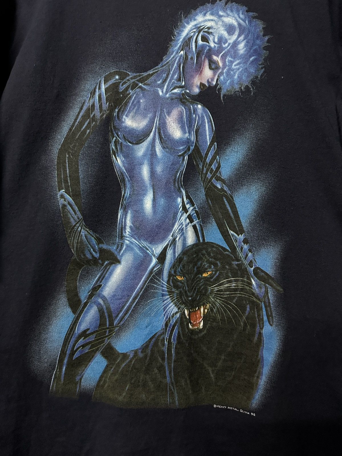 Marvel Comics × Vintage Vintage 90s Olivia Heavy Metal Marver Comics Sun Faded Tee Size US M / EU 48-50 / 2 - 2 Thumbnail