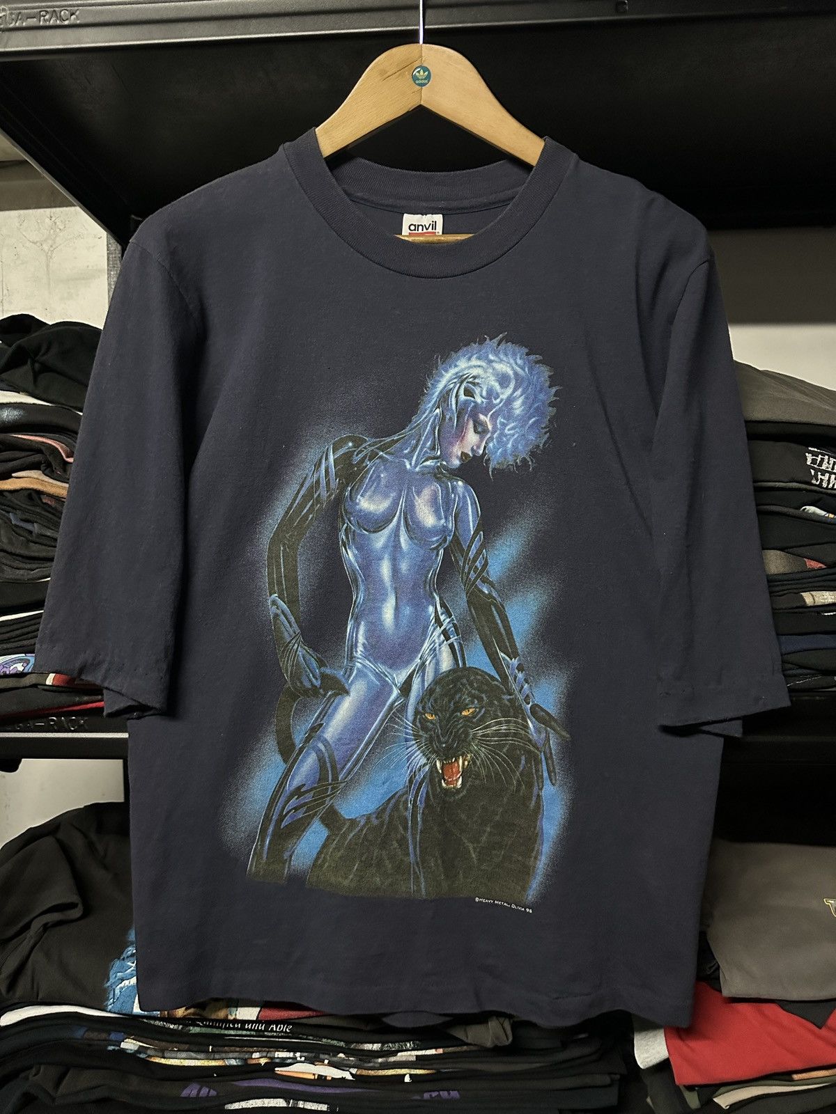 Marvel Comics × Vintage Vintage 90s Olivia Heavy Metal Marver Comics Sun Faded Tee Size US M / EU 48-50 / 2 - 1 Thumbnail