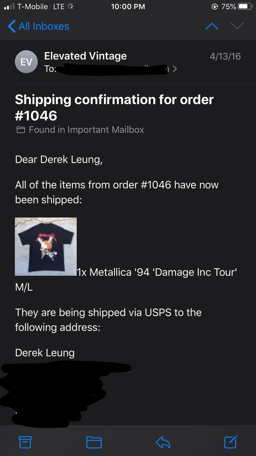 Band Tees Vintage Metallica 1994 Damage Inc Tour Tee Size US L / EU 52-54 / 3 - 6 Thumbnail