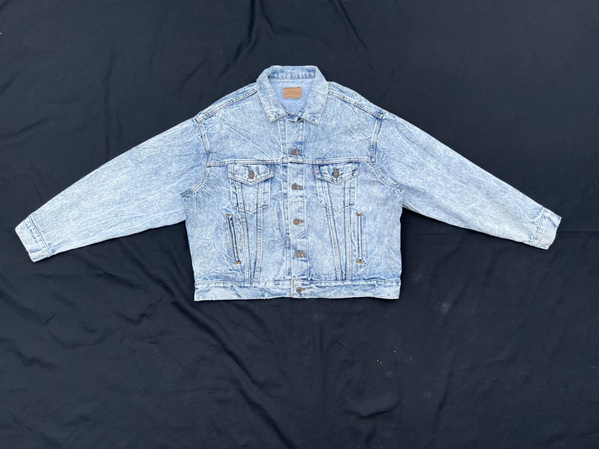 Levi's 80s 90s Levi’s Usa Acid Washed Trucker Denim Jacket Size US XL / EU 56 / 4 - 1 Thumbnail
