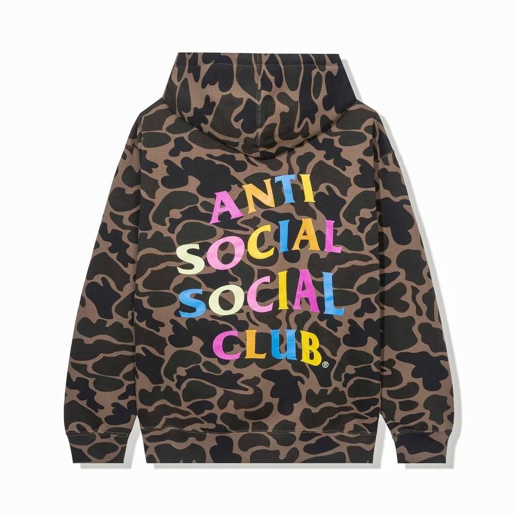 Image of Anti Social Social Club Antisocial :) Cheetah Hoodie in Camo, Men's (Size 2XL)