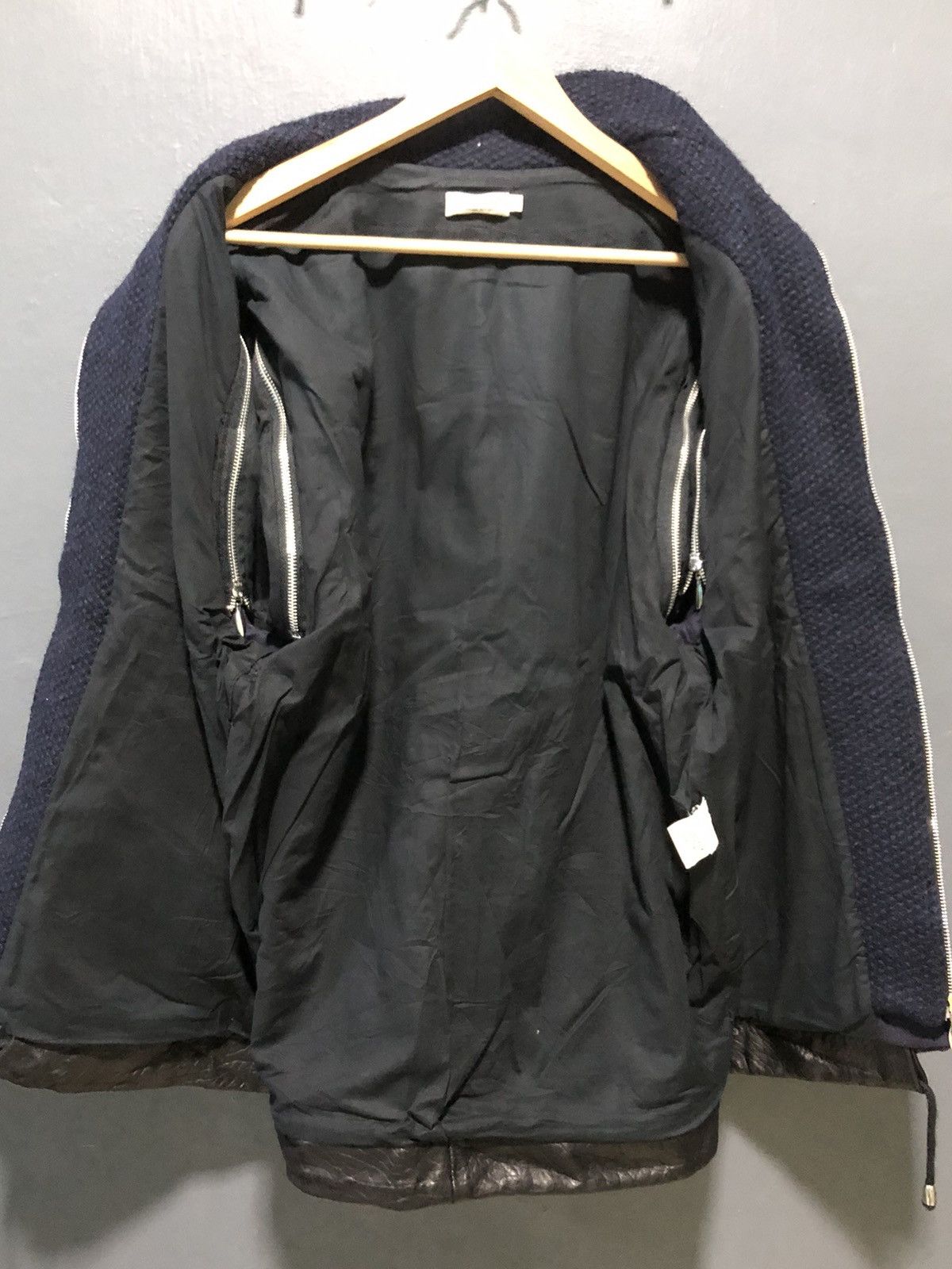 Designer × Vintage VINTAGE ROSEANNA BLEND WOOL WITH LEATHER PIPING PARKA JACKET Size US M / EU 48-50 / 2 - 5 Thumbnail