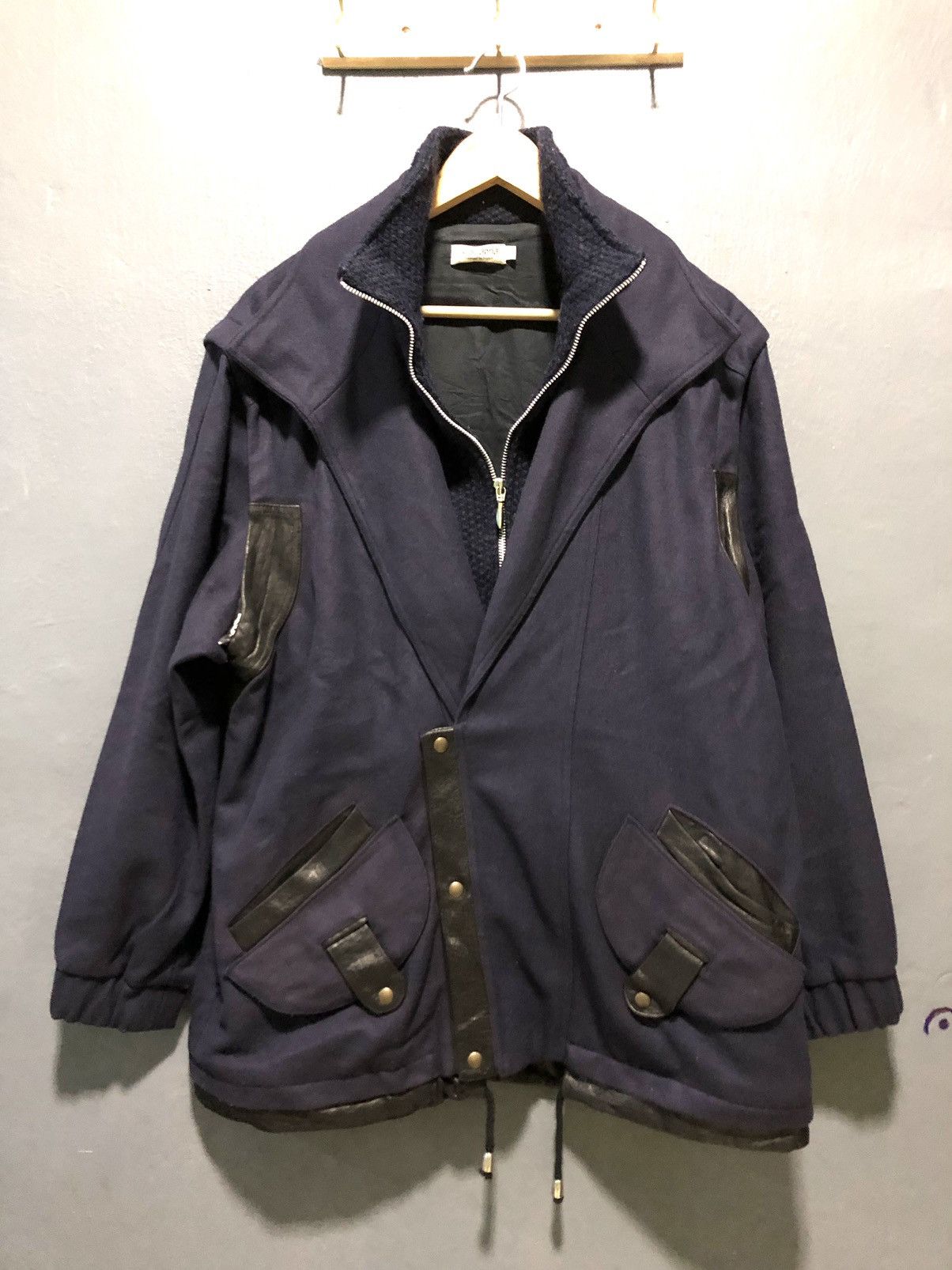 Designer × Vintage VINTAGE ROSEANNA BLEND WOOL WITH LEATHER PIPING PARKA JACKET Size US M / EU 48-50 / 2 - 2 Thumbnail