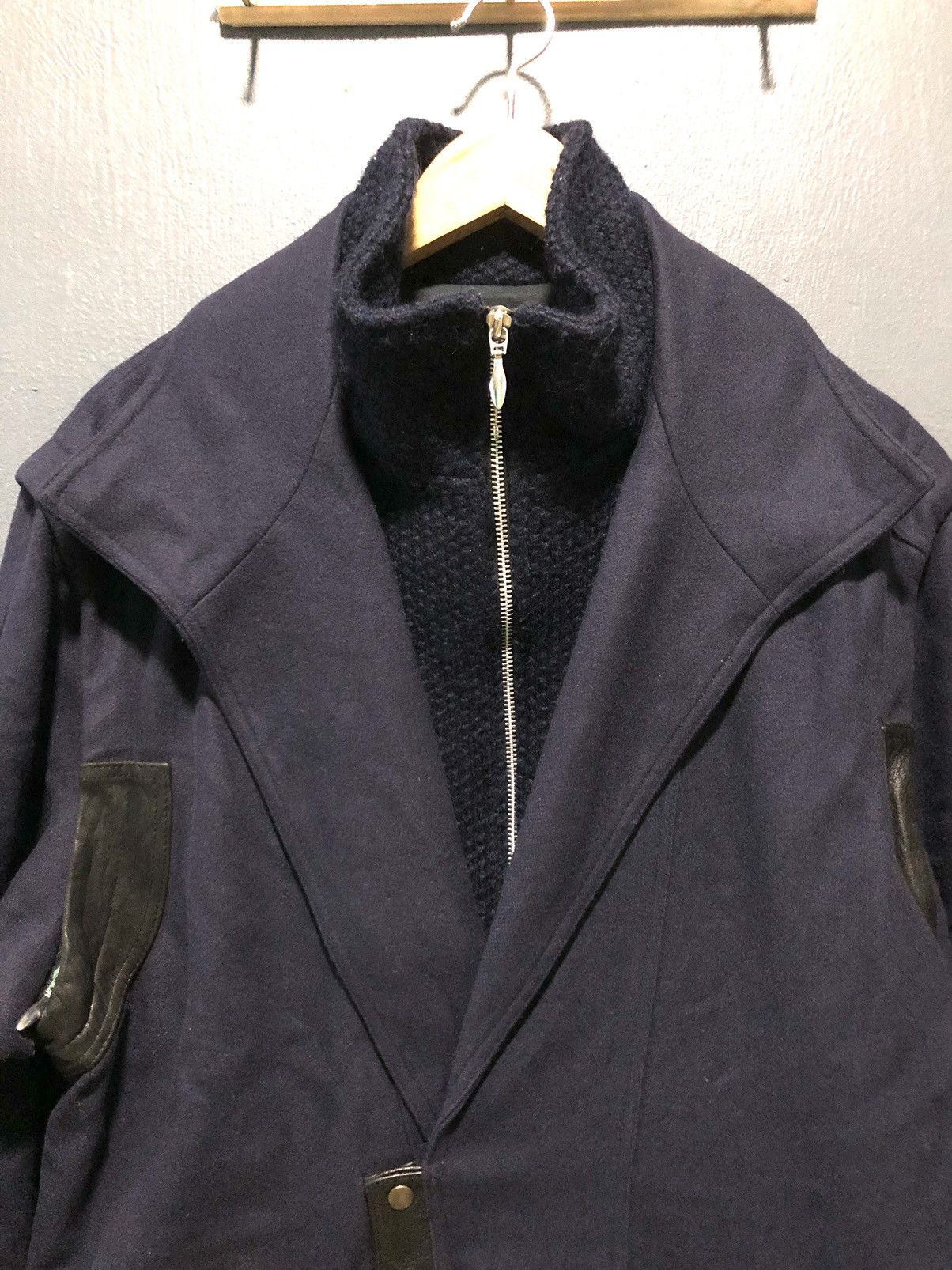 Designer × Vintage VINTAGE ROSEANNA BLEND WOOL WITH LEATHER PIPING PARKA JACKET Size US M / EU 48-50 / 2 - 4 Thumbnail