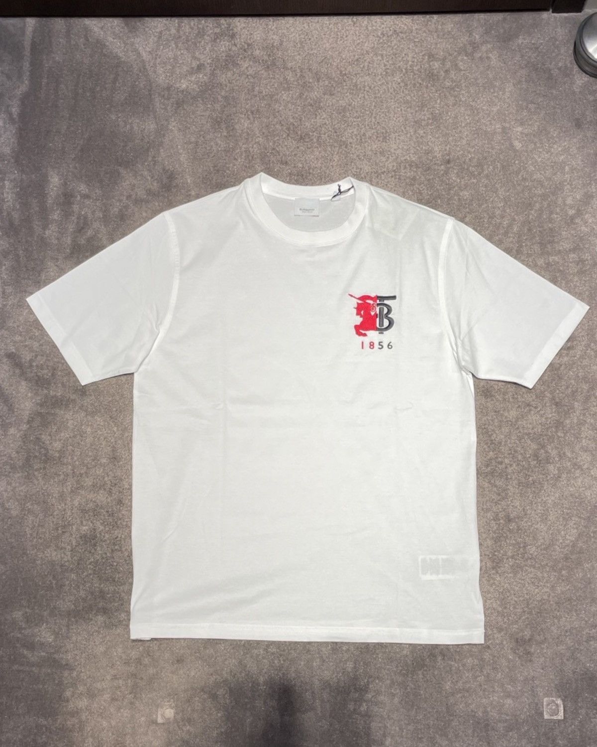 image of Burberry Embroidered Chest Logo T-Shirt in White, Men's (Size 2XL)