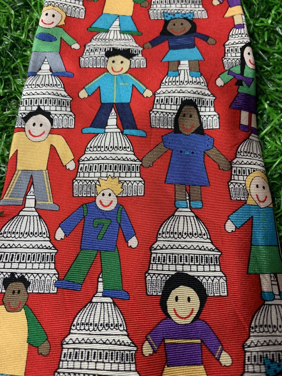 American Edition Vintage USA Artwork Save The Children Collection Neck Tie Size ONE SIZE - 2 Thumbnail