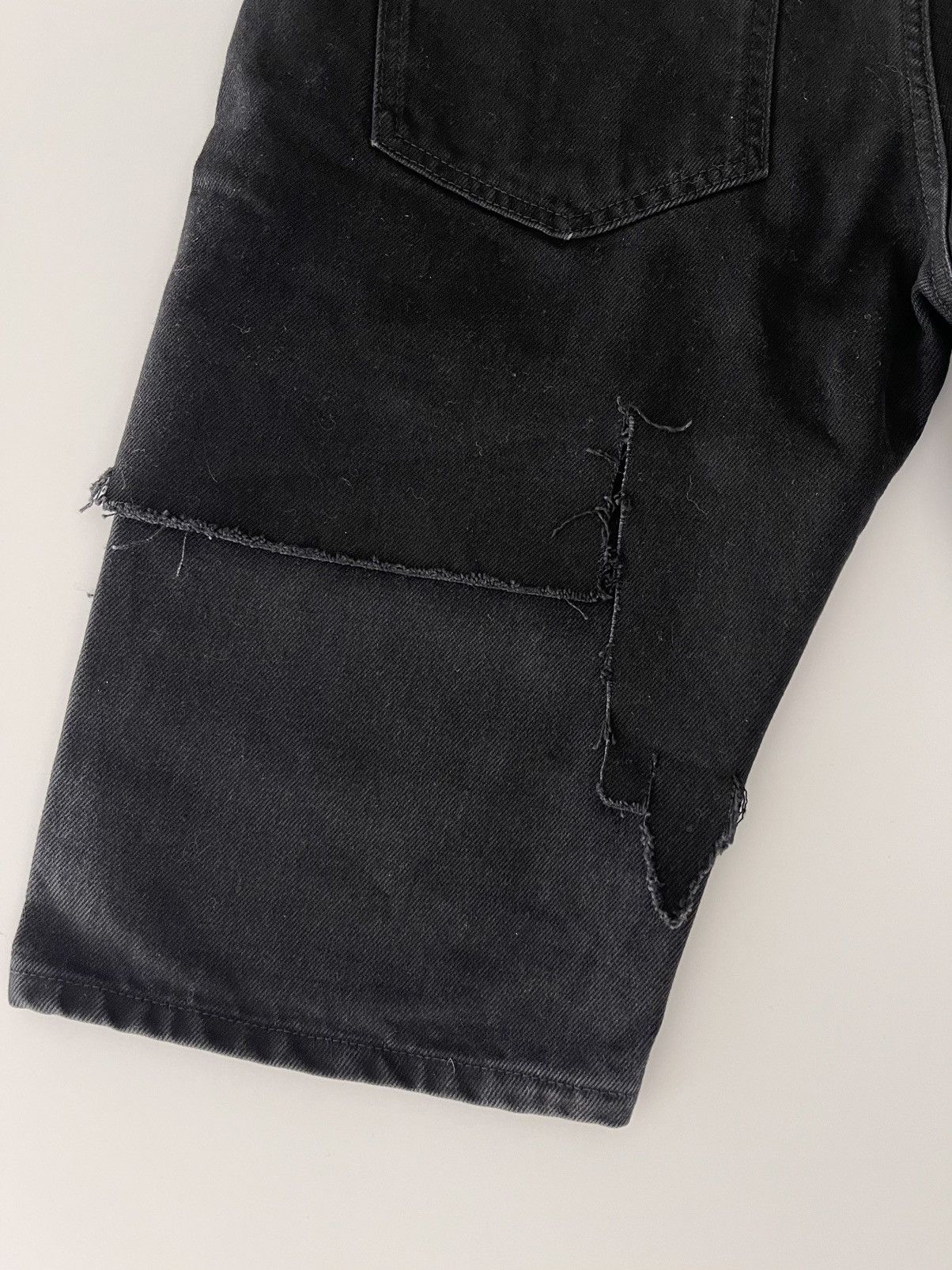 Raf Simons Distressed Double Layer Denim Shorts Size US 30 / EU 46 - 4 Thumbnail